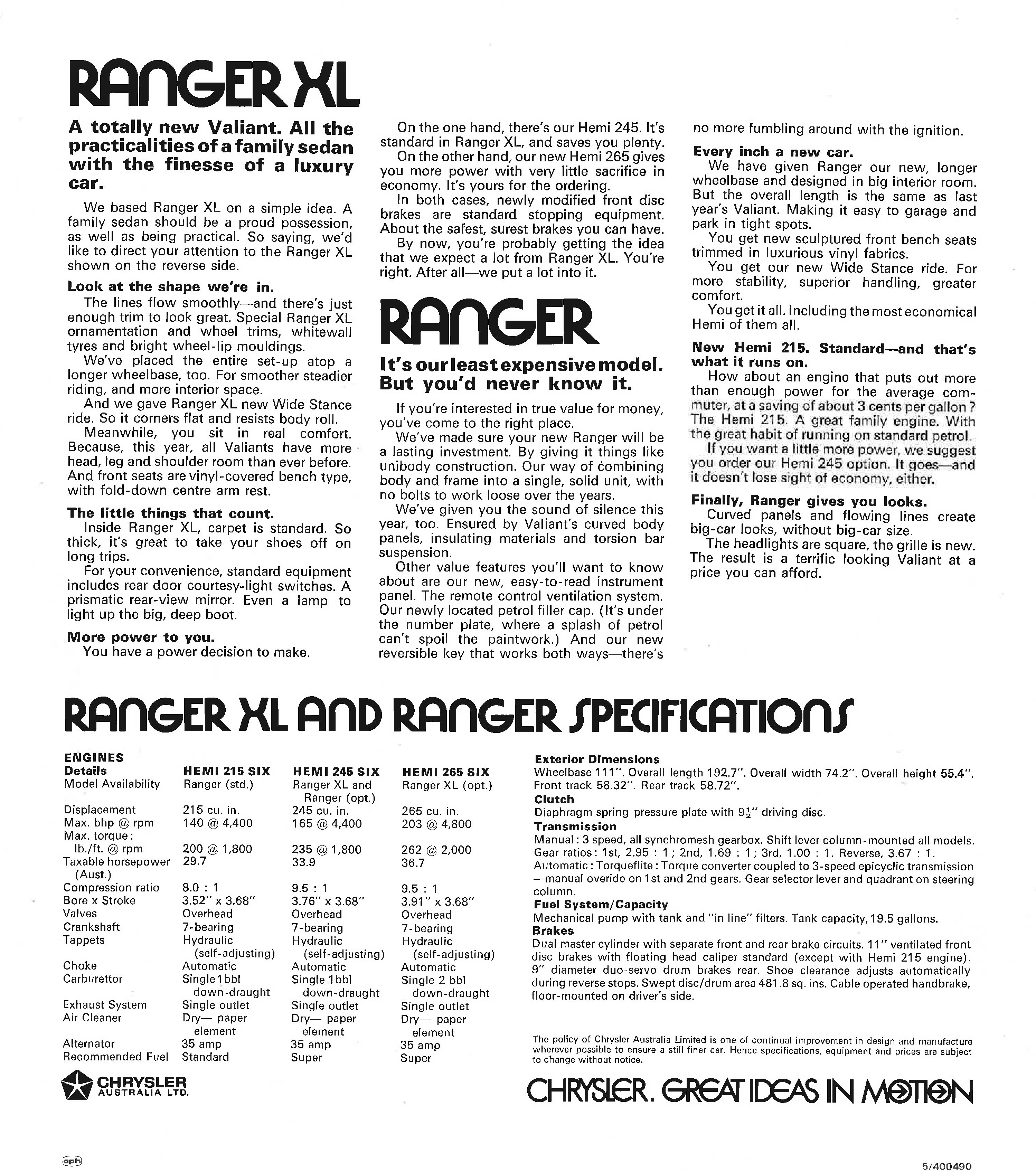 1971 Valiant VH Ranger 2pg - Australia page_02