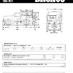 1985 Ford Truck Data Sheets - Australia