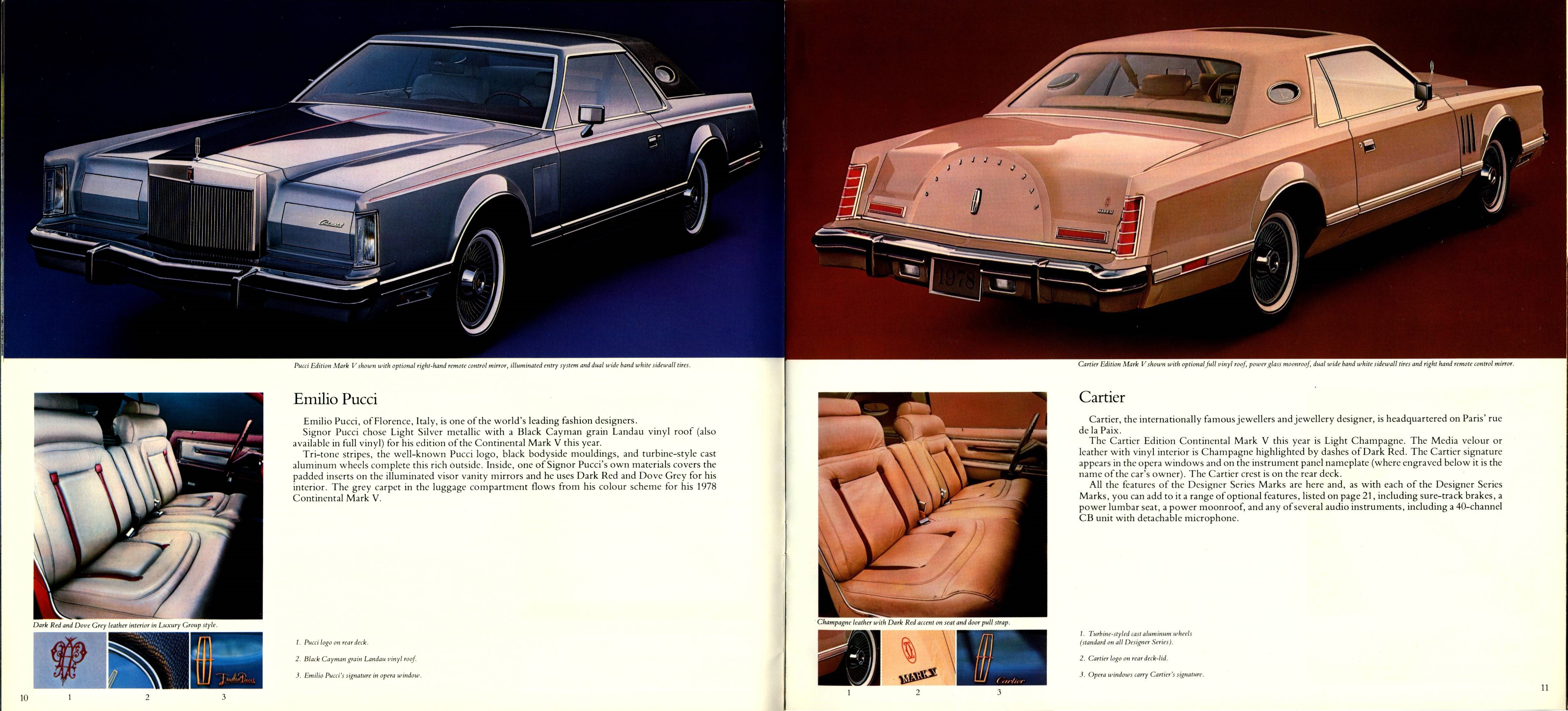 1978 Lincoln Continental & Mark V Brochure (Cdn) 10-11