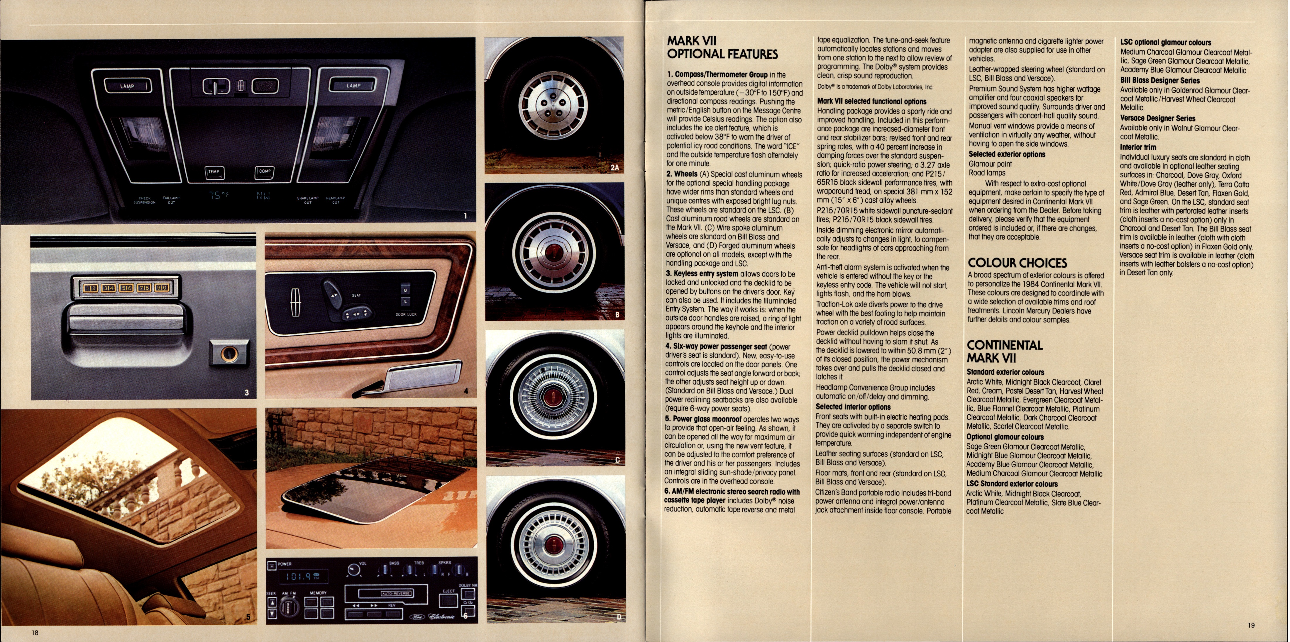 1984 Lincoln Continental Mark VII  Brochure (Cdn) 18-19