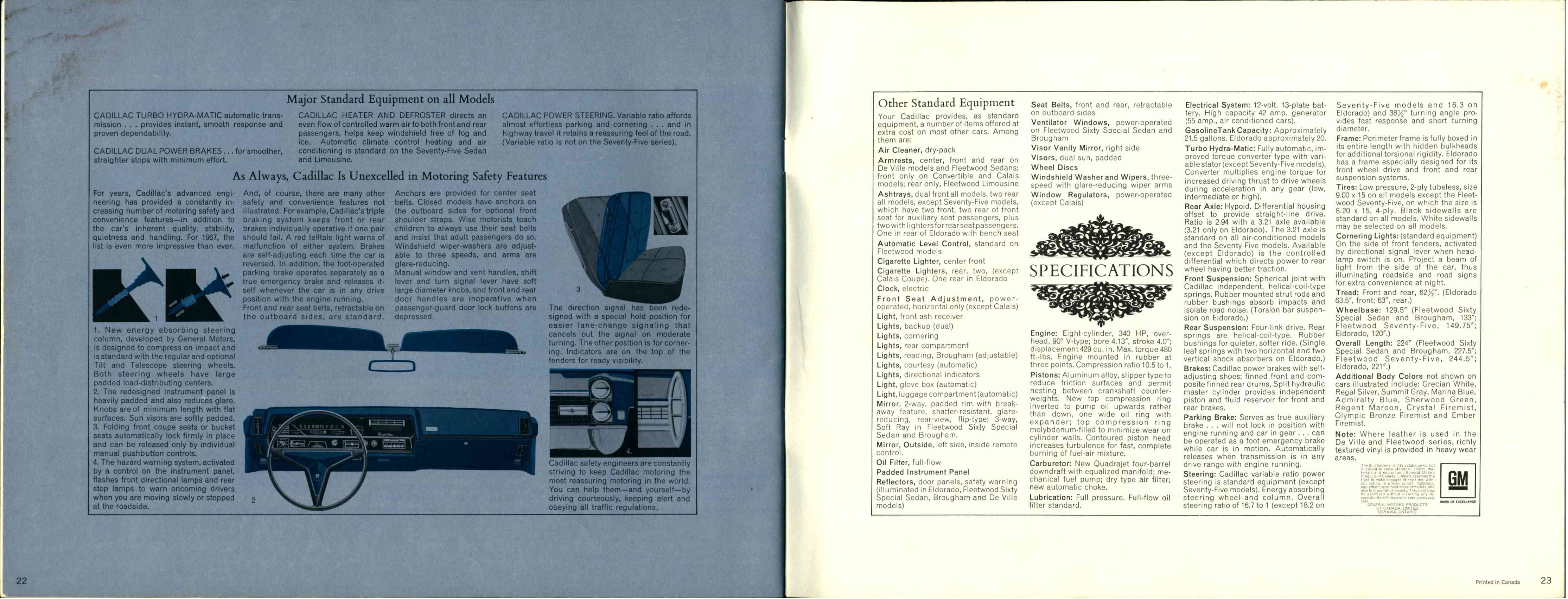 1967 Cadilac Brochure Canada 22-23