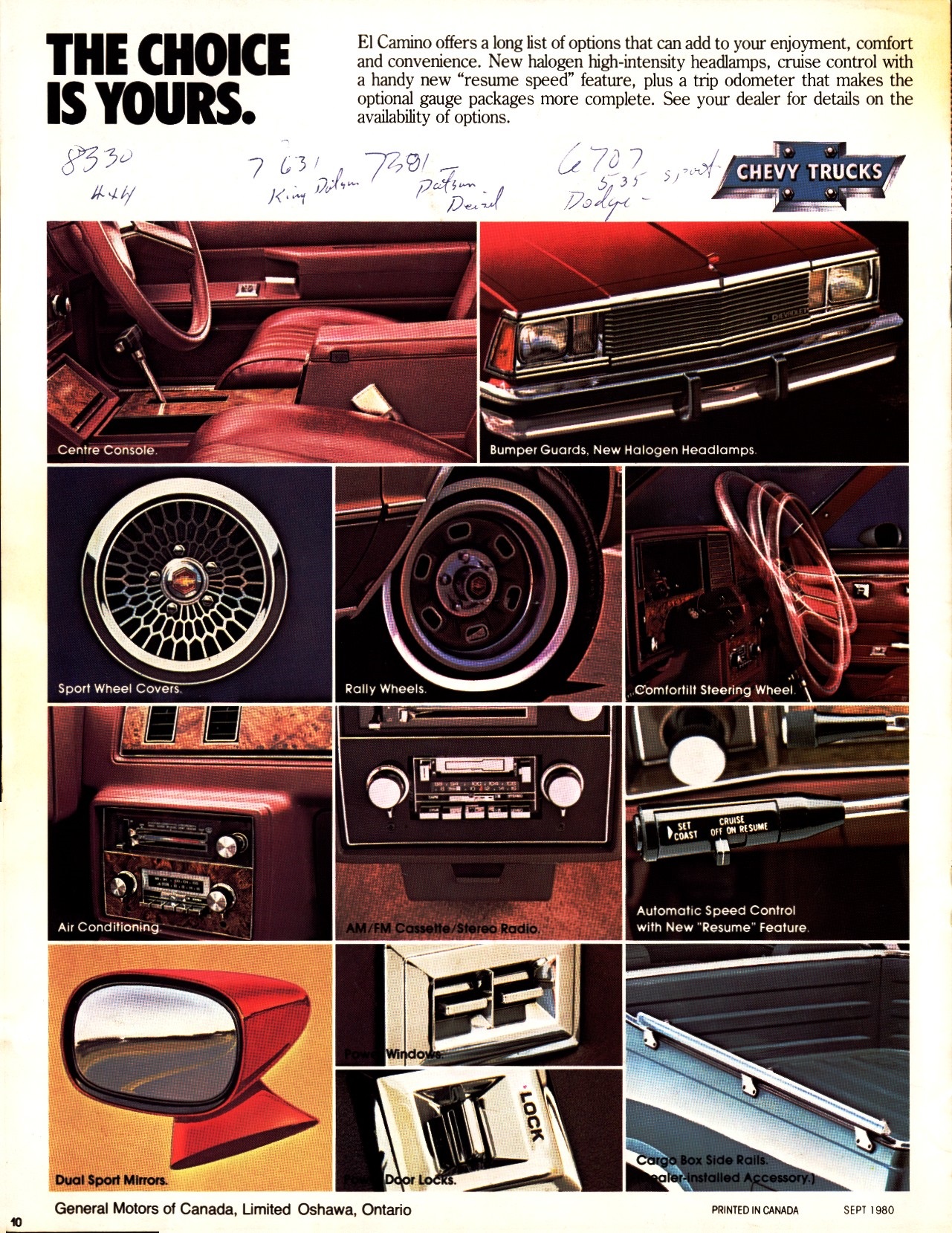 1981 Chevrolet El Camino Brochure Canada 10