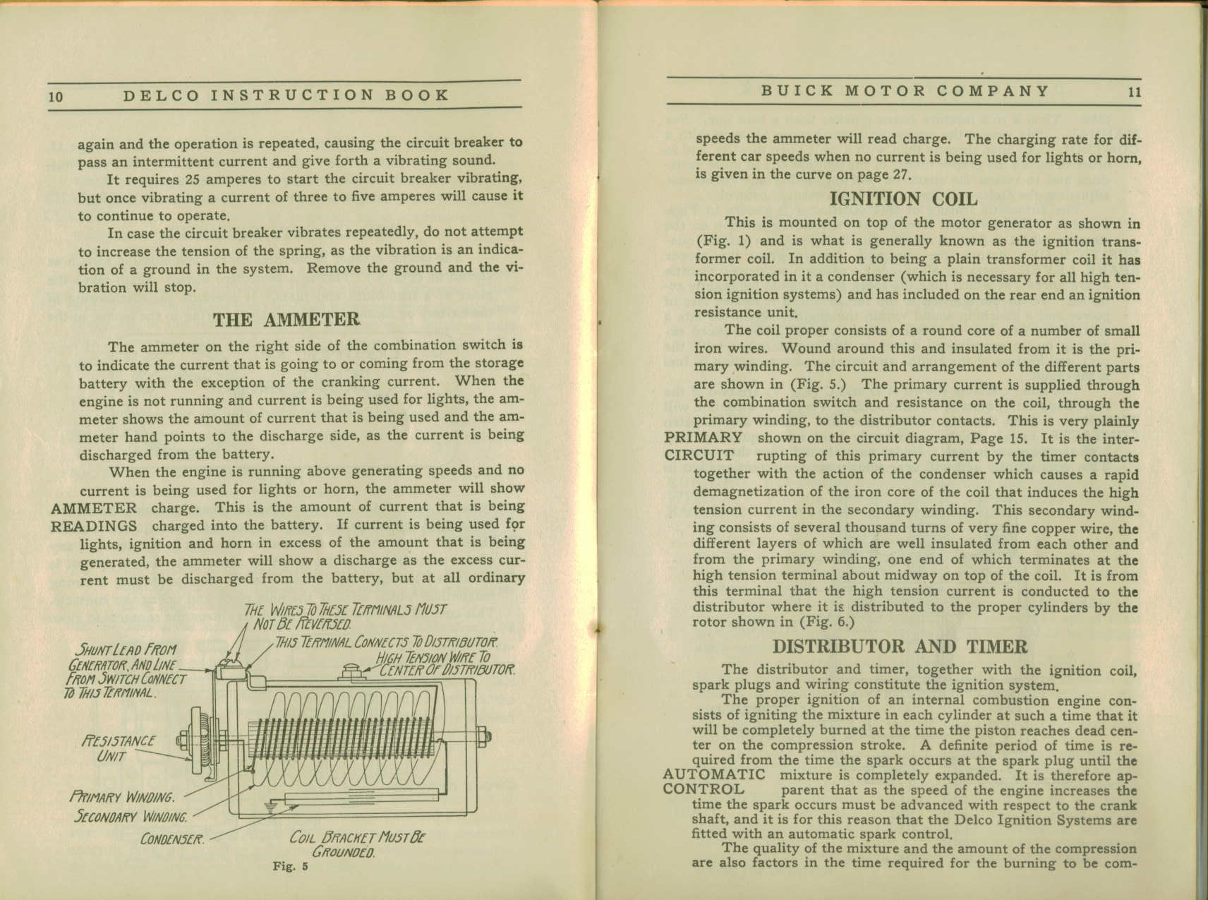 1916 Buick Delco Instruction Book-10-11
