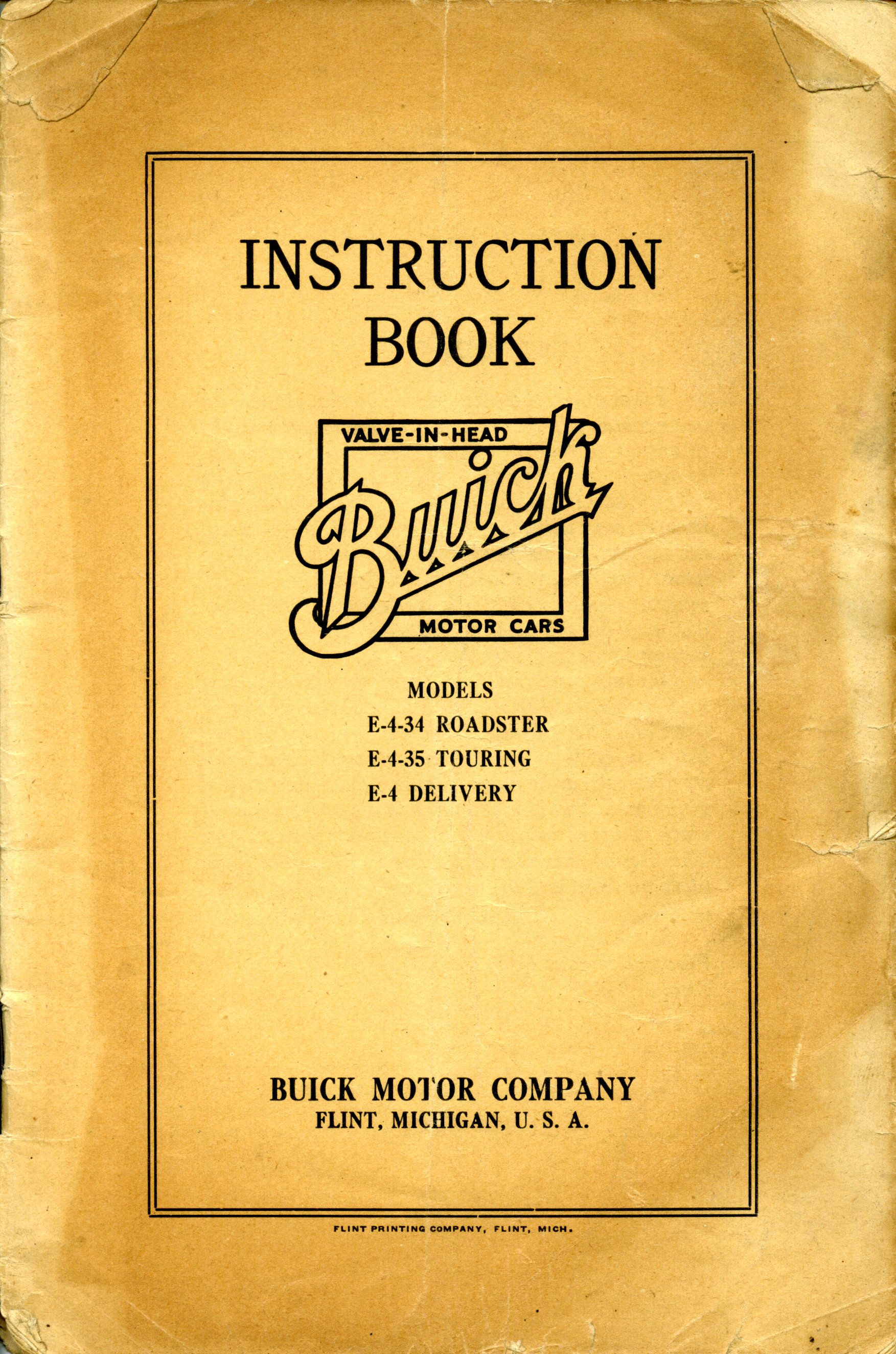 1918 Buick Instruction Book-4 Cyl-01