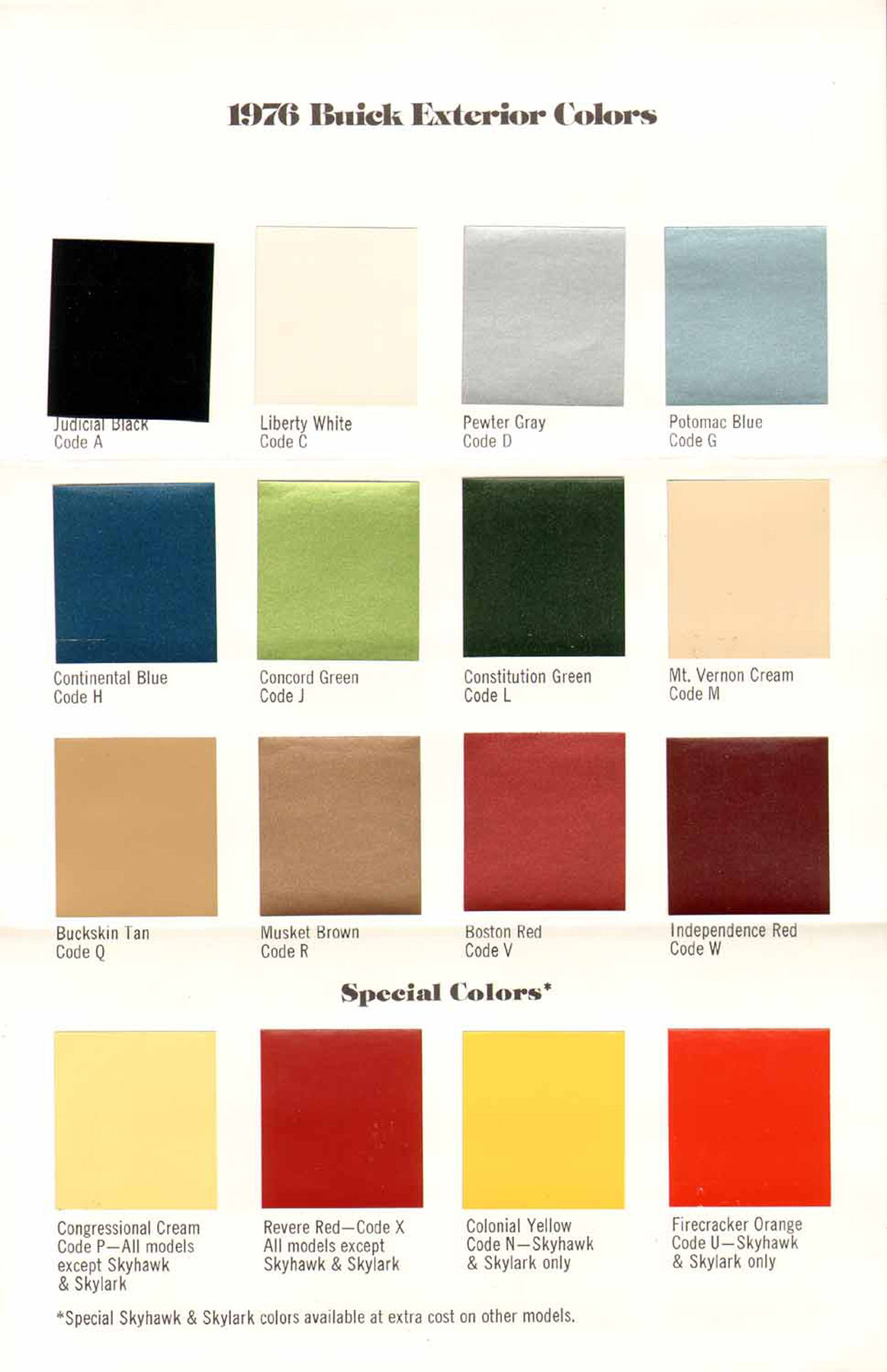 1976 Buick Exterior Colors Chart-02-03-04
