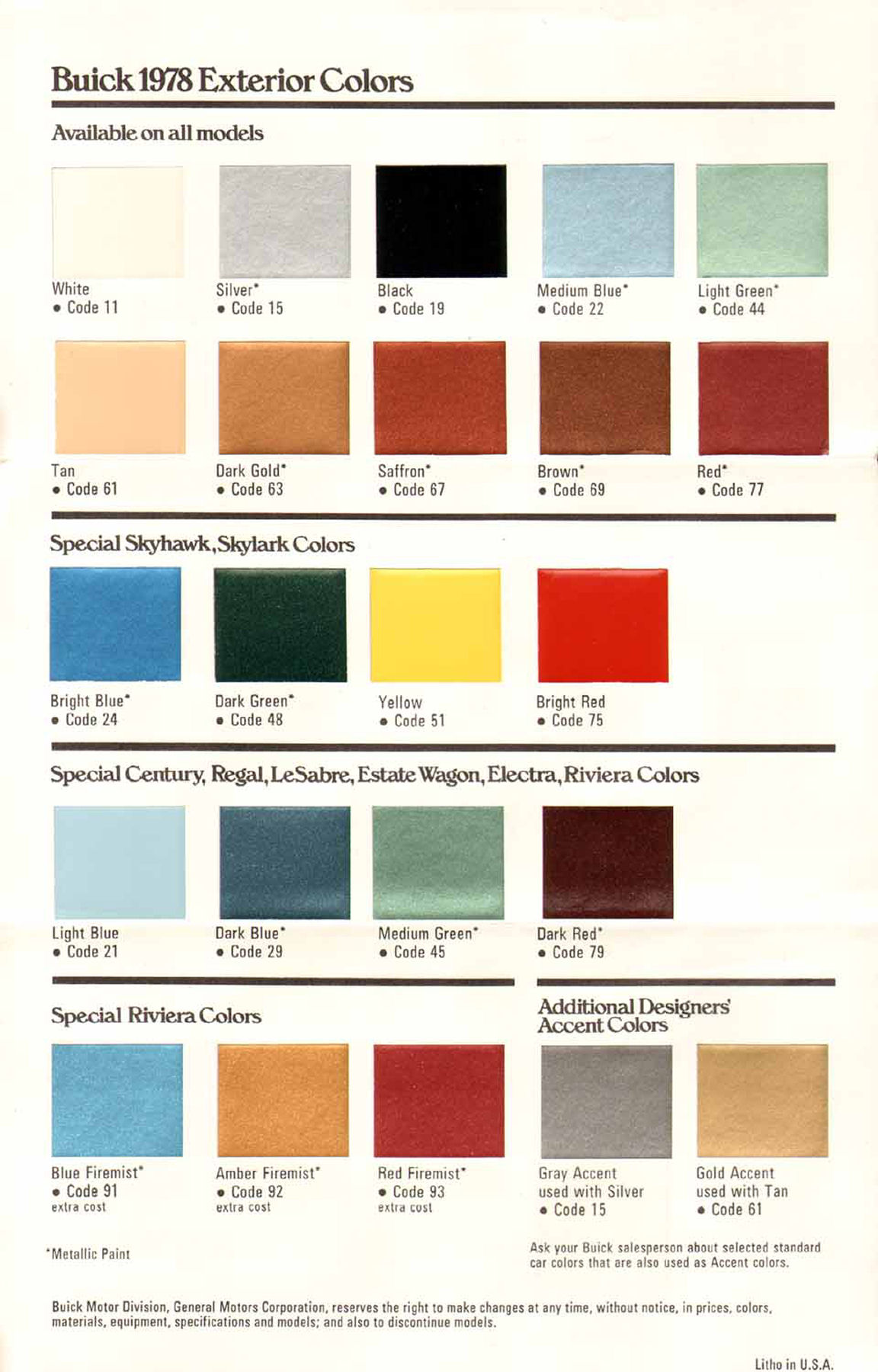 1978 Buick Exterior Colors Chart-02-03-04