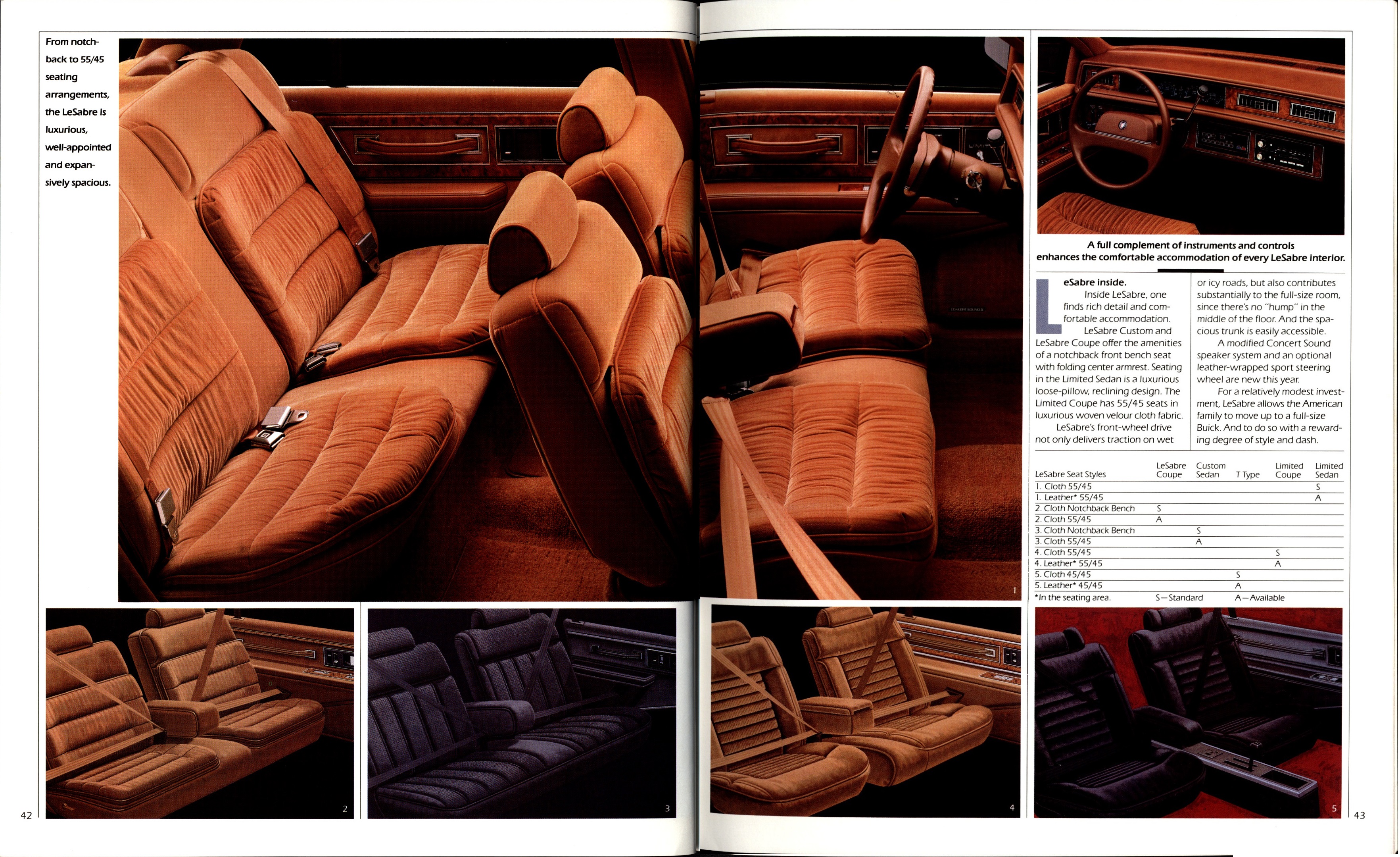 1989 Buick Full Line Prestige Brochure 42-43