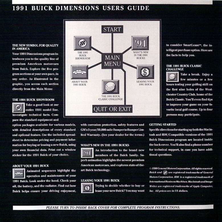 1991 Buick Dimensions Mailer with Disk-02