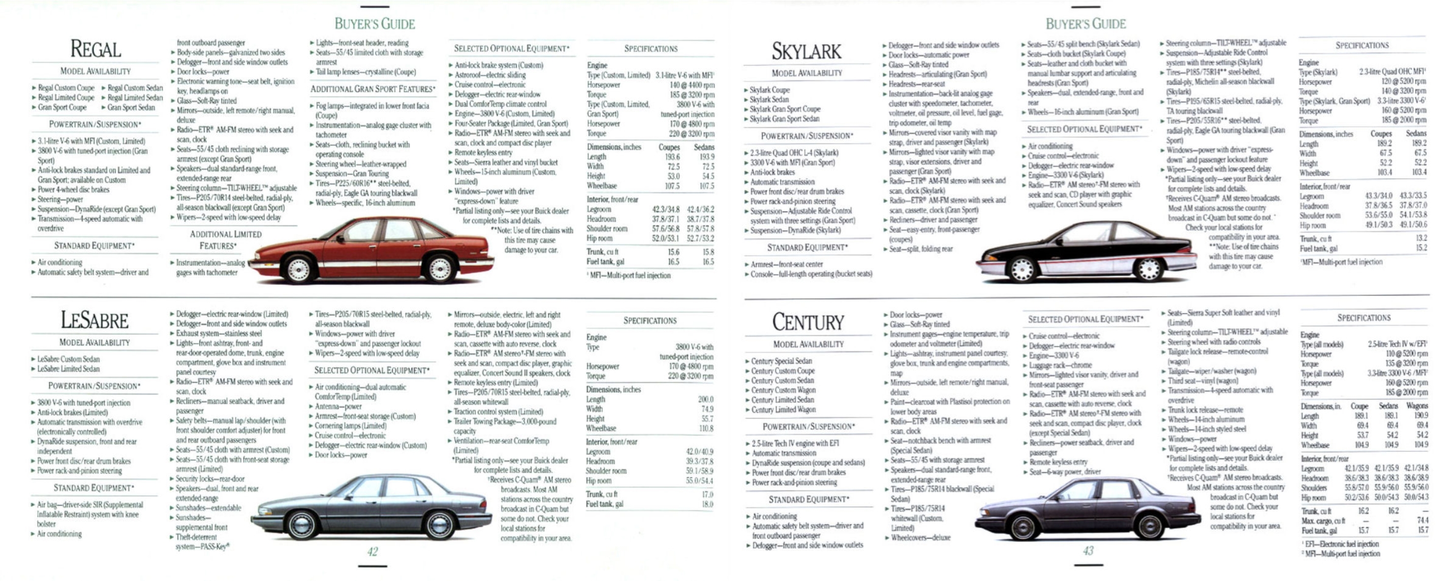 1992 Buick Full Line-42-43