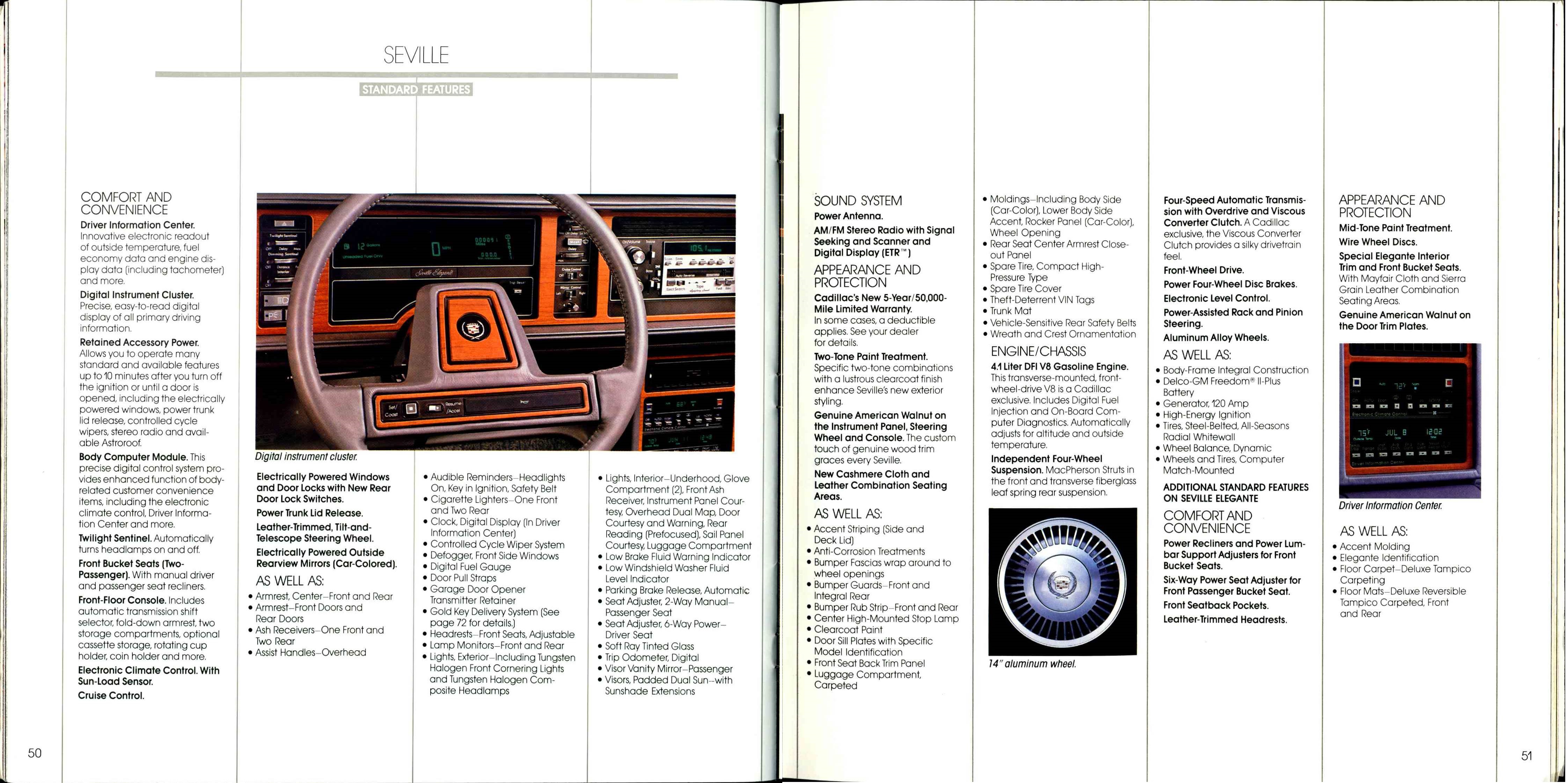 1987 Cadillac Full Line Prestige Brochure 50-51