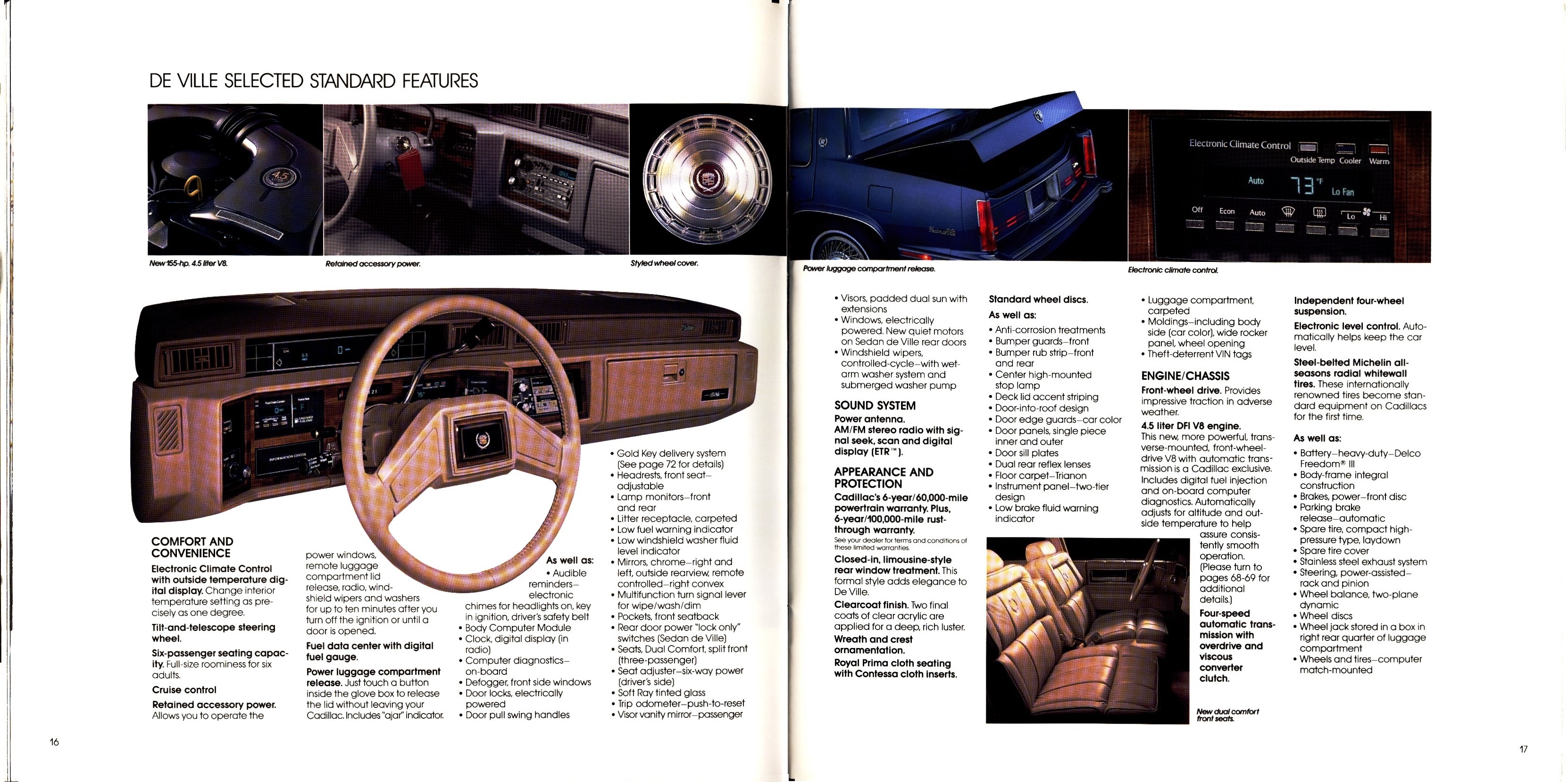 1988 Cadillac Full Line Prestige Brochure 16-17