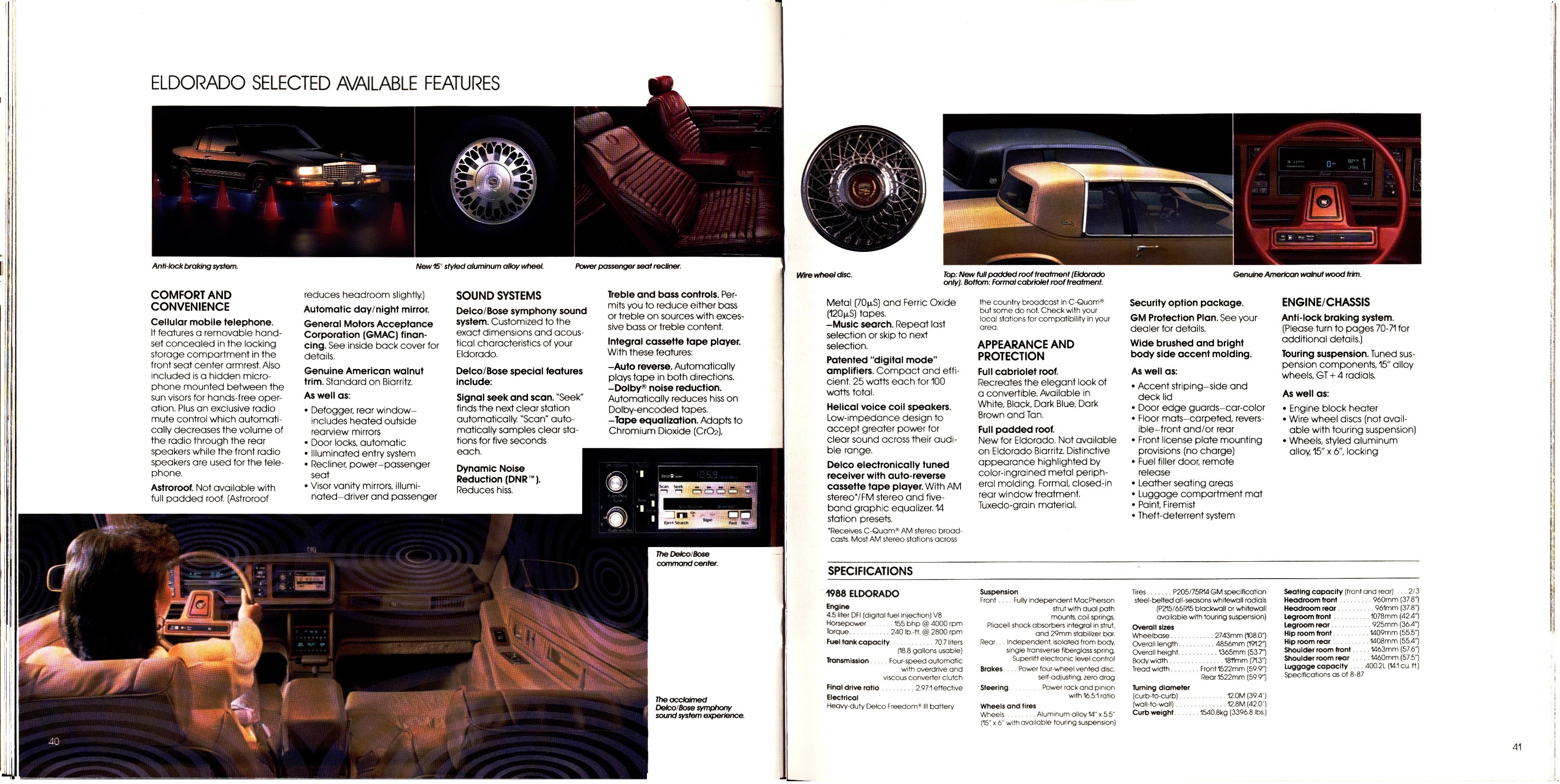 1988 Cadillac Full Line Prestige Brochure 40-41