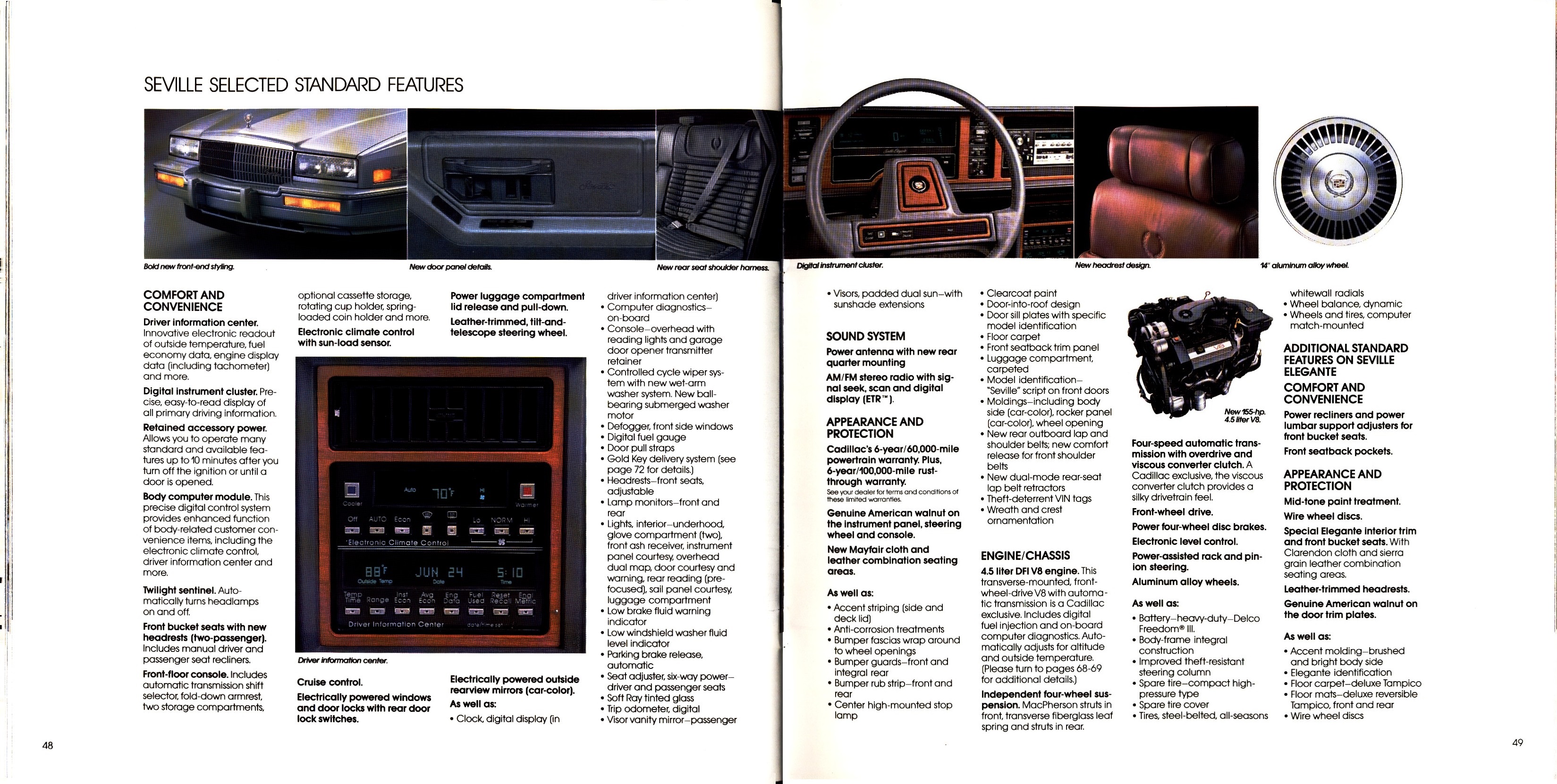 1988 Cadillac Full Line Prestige Brochure 48-49