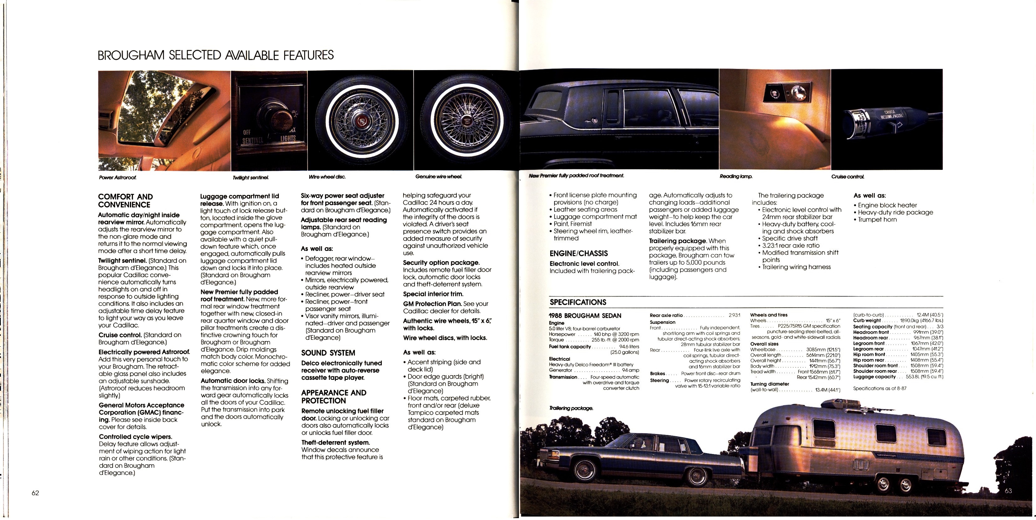 1988 Cadillac Full Line Prestige Brochure 62-63