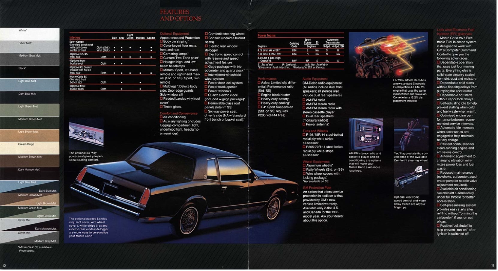 1985 Chevrolet Monte Carlo Brochure 10-11