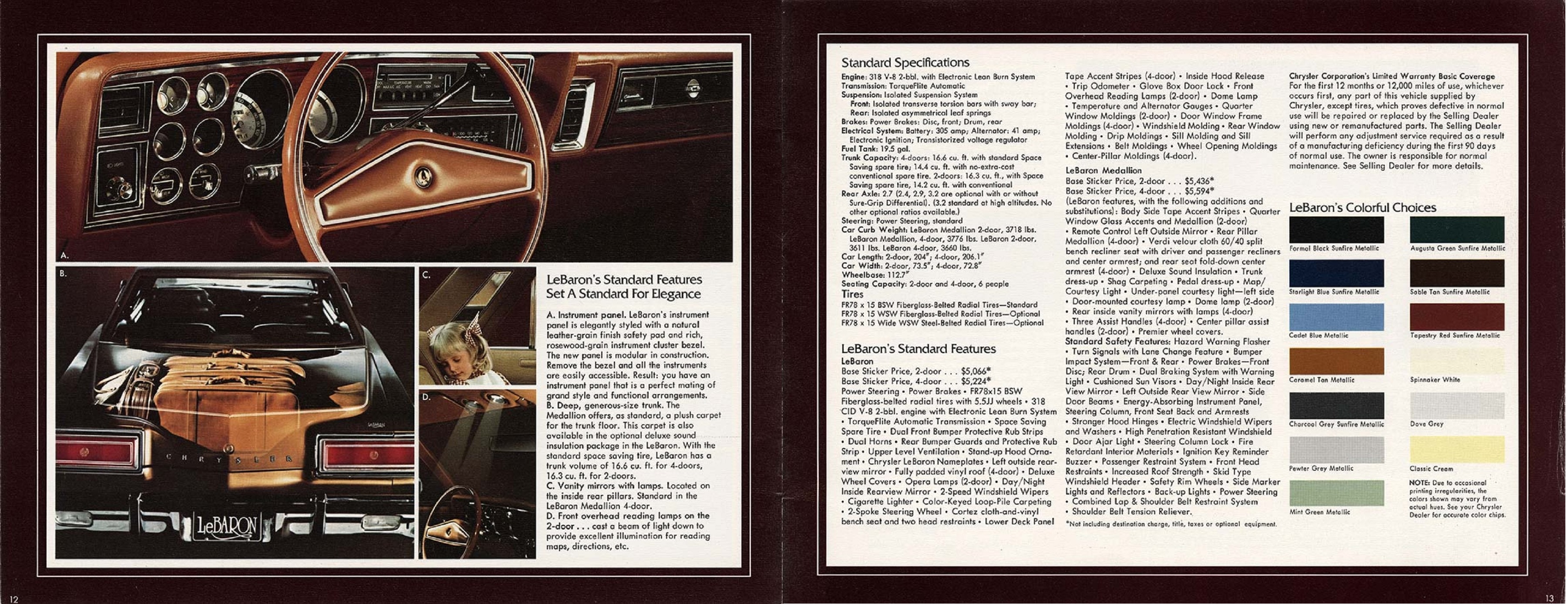 1977 Chrysler LeBaron Brochure 12-13
