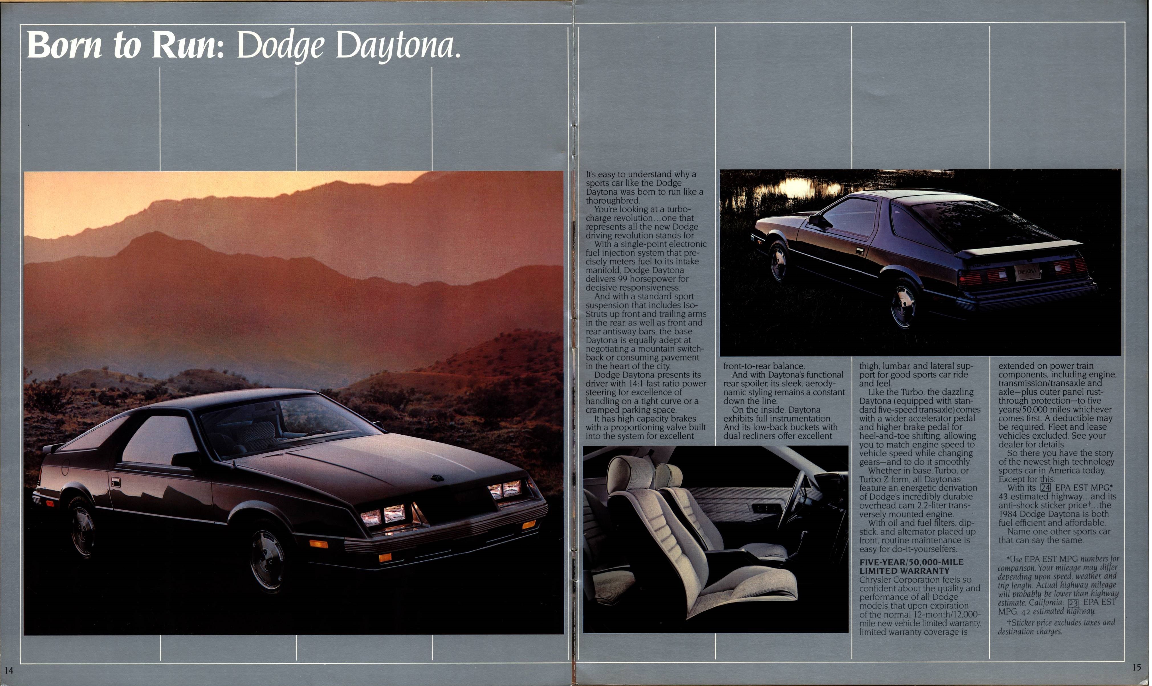 1984 Dodge Daytona Brochure 14-15