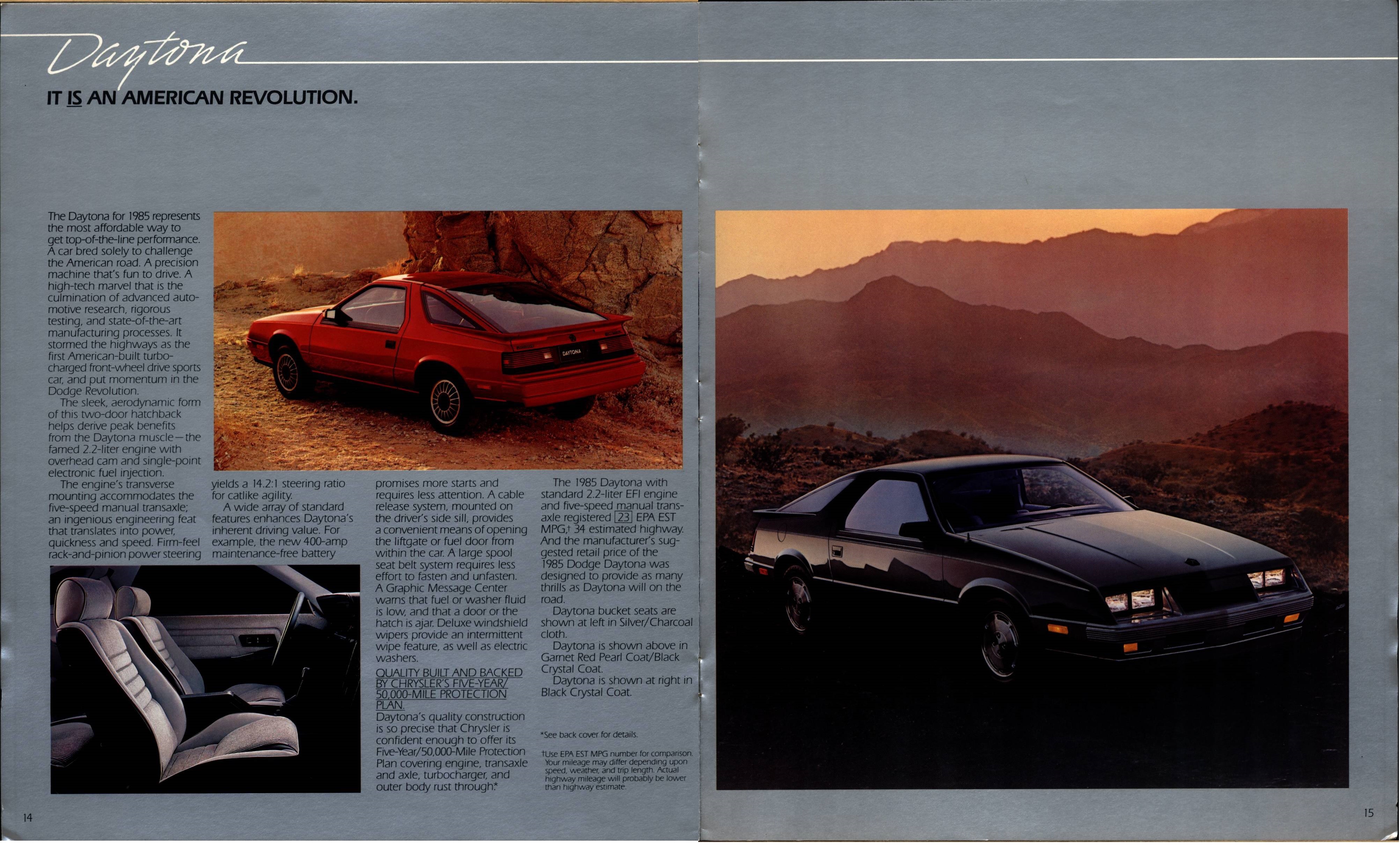 1985 Dodge Daytona Brochure 14-15