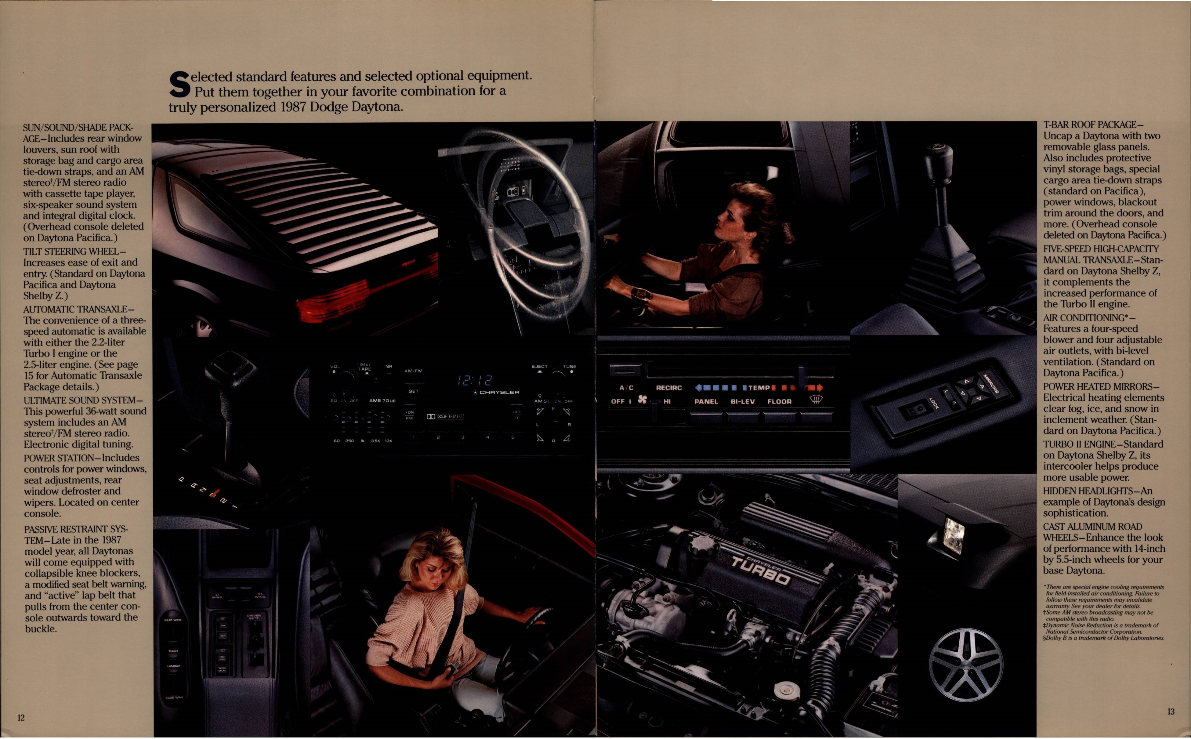 1987 Dodge Daytona Brochure 12-13