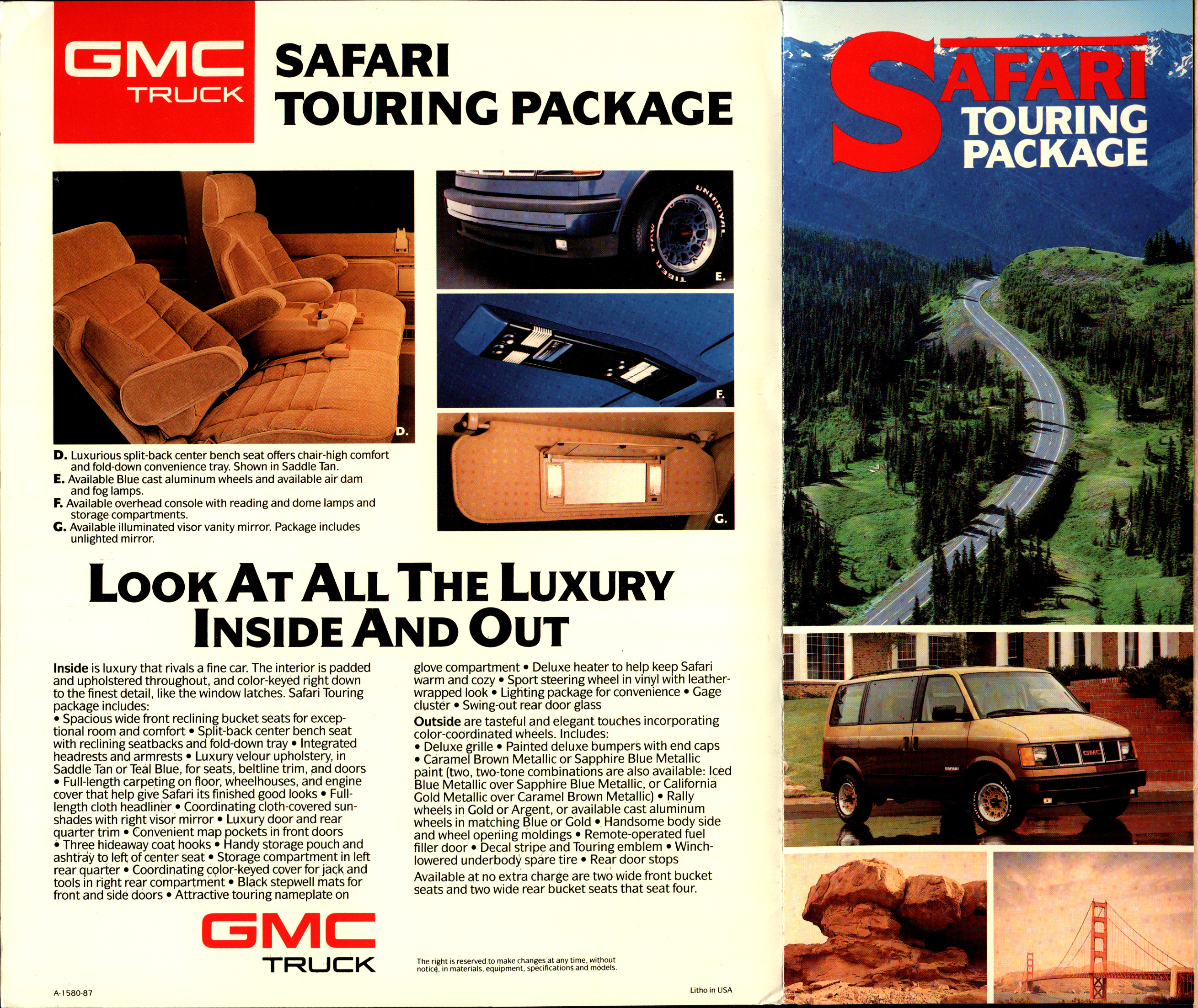 1987 GMC Safari Touring Package Foldout 04