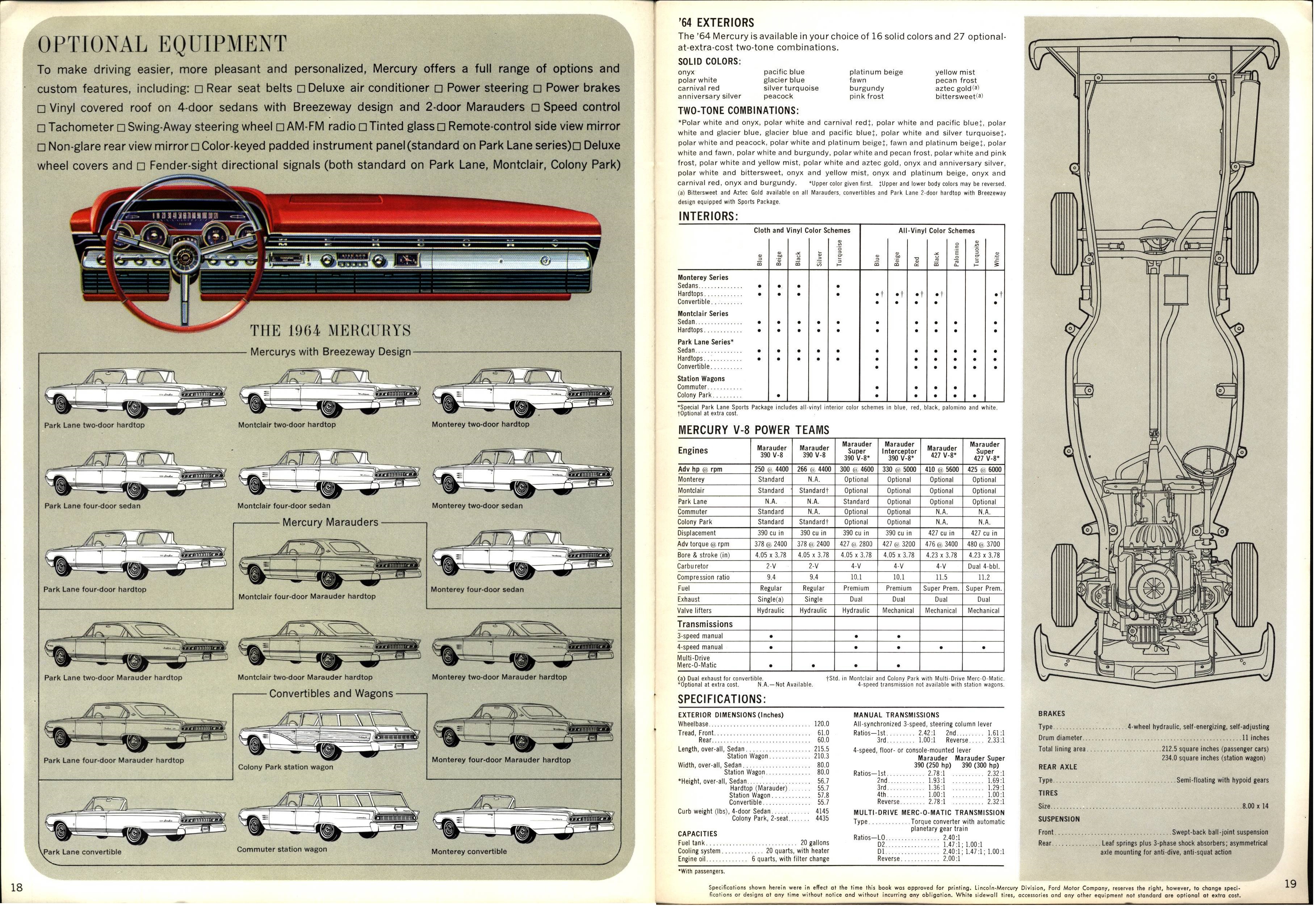 1964 Mercury Full Size Brochure 18-19