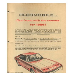 1966 Oldsmobile Data Book I