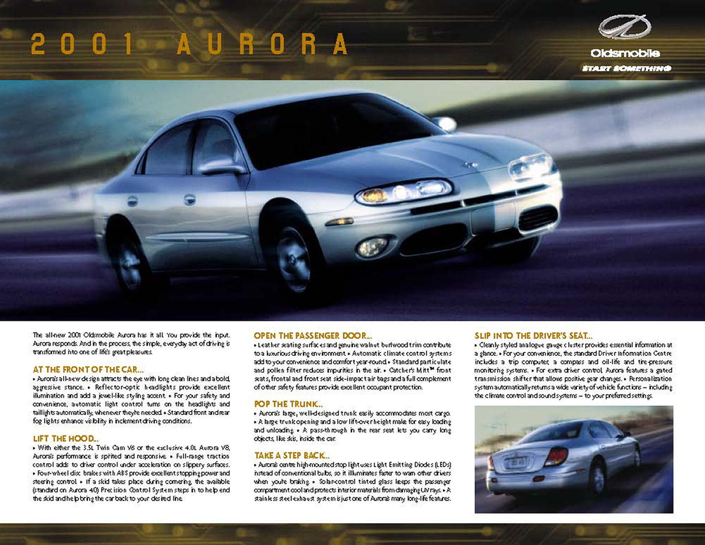 2001 Oldsmobile Aurora Data Sheet-01