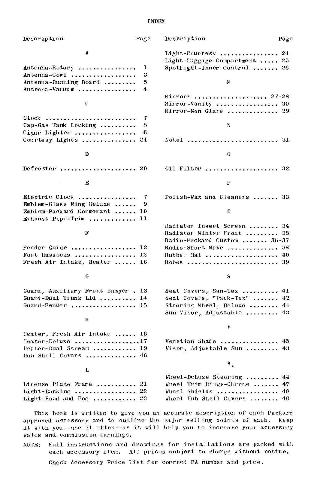 1942 Packard Accessory Data Book-00a