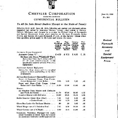 1948 Plymouth Revised Accessory Price List