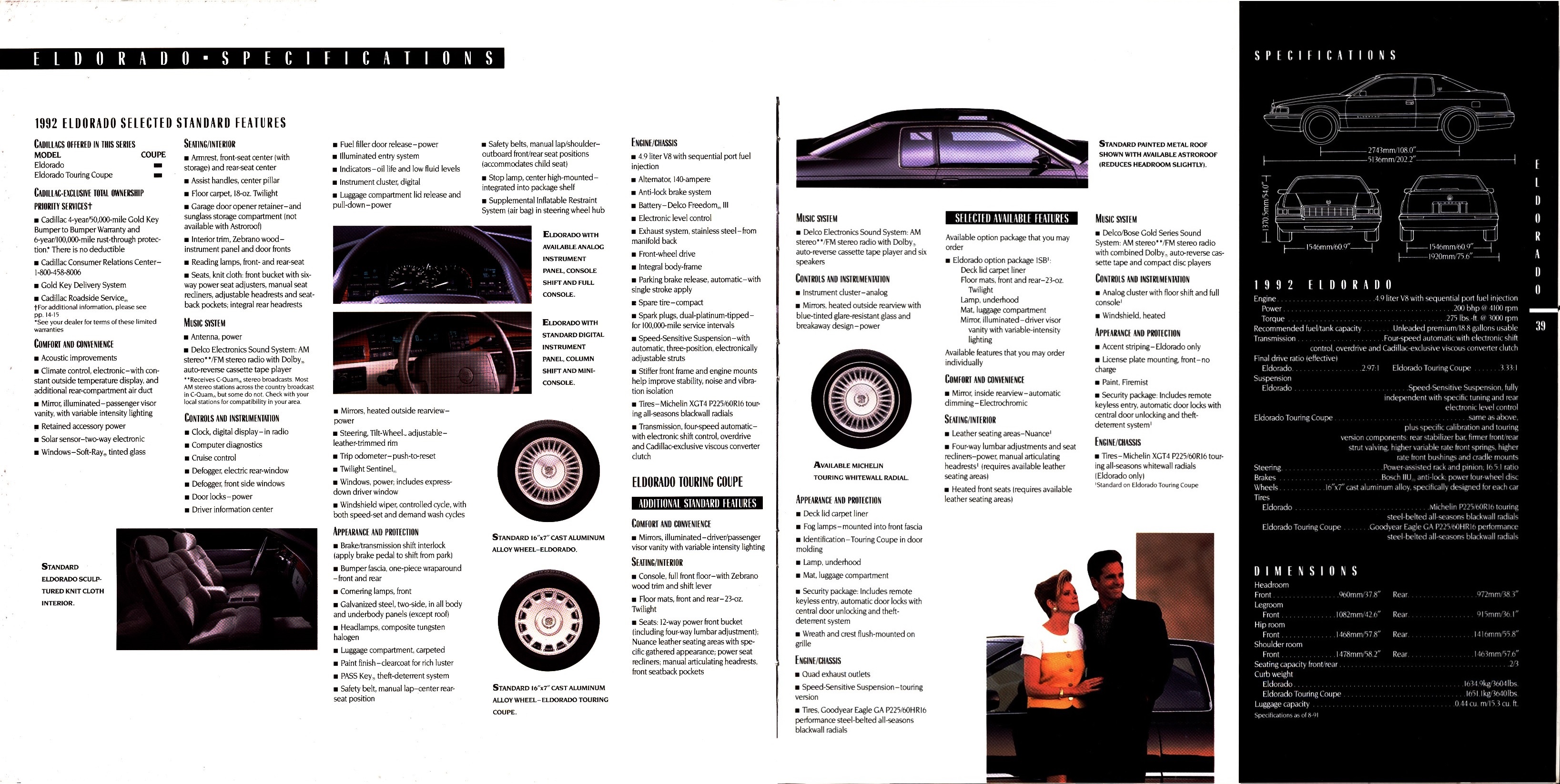 1992 Cadillac Full Line Prestige Brochure 38-39