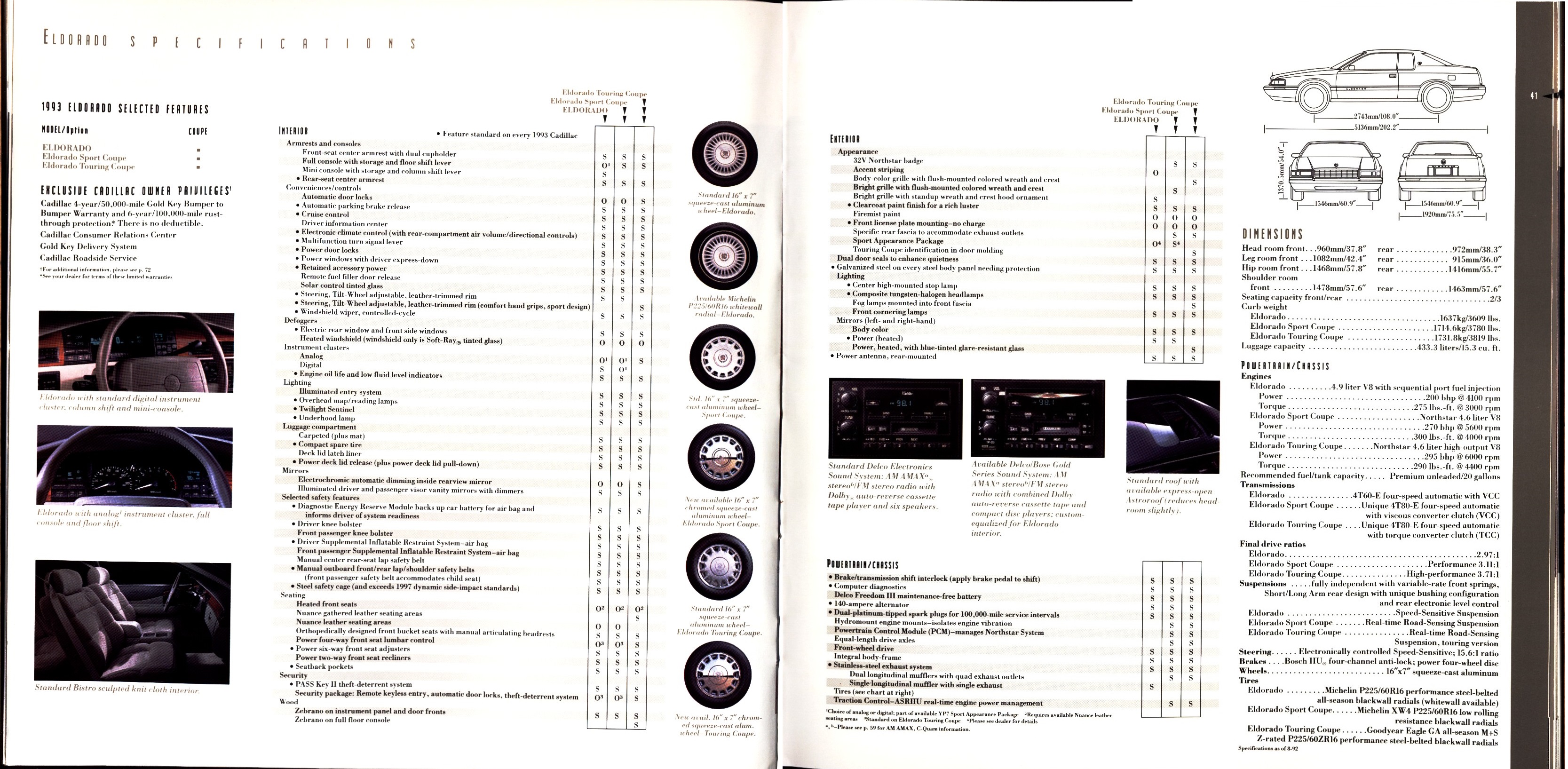 1993 Cadillac Full Line Prestige Brochure 40-41