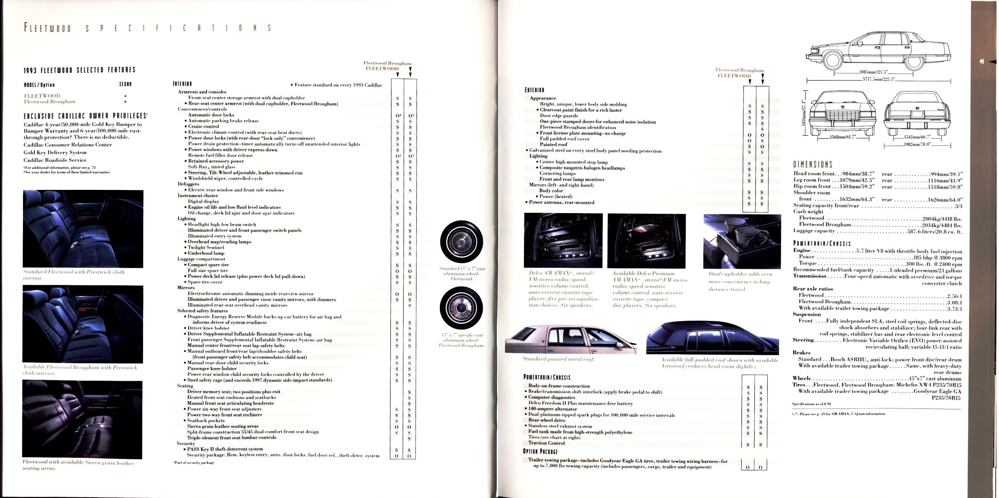 1993 Cadillac Full Line Prestige Brochure 48-49