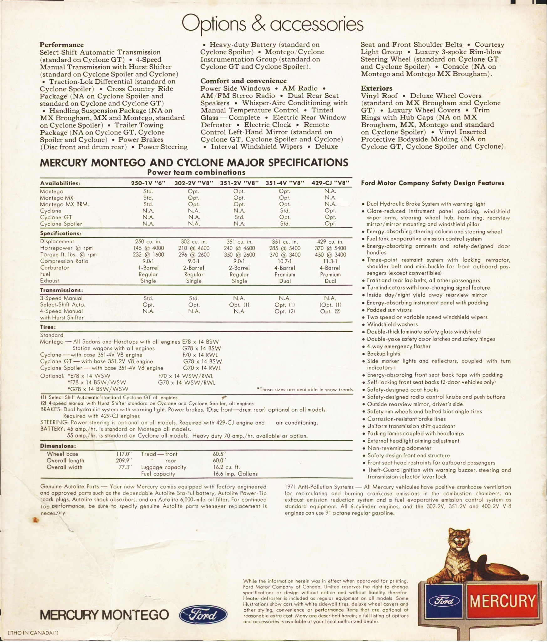 1971 Mercury Montego Brochure (Cdn) 16