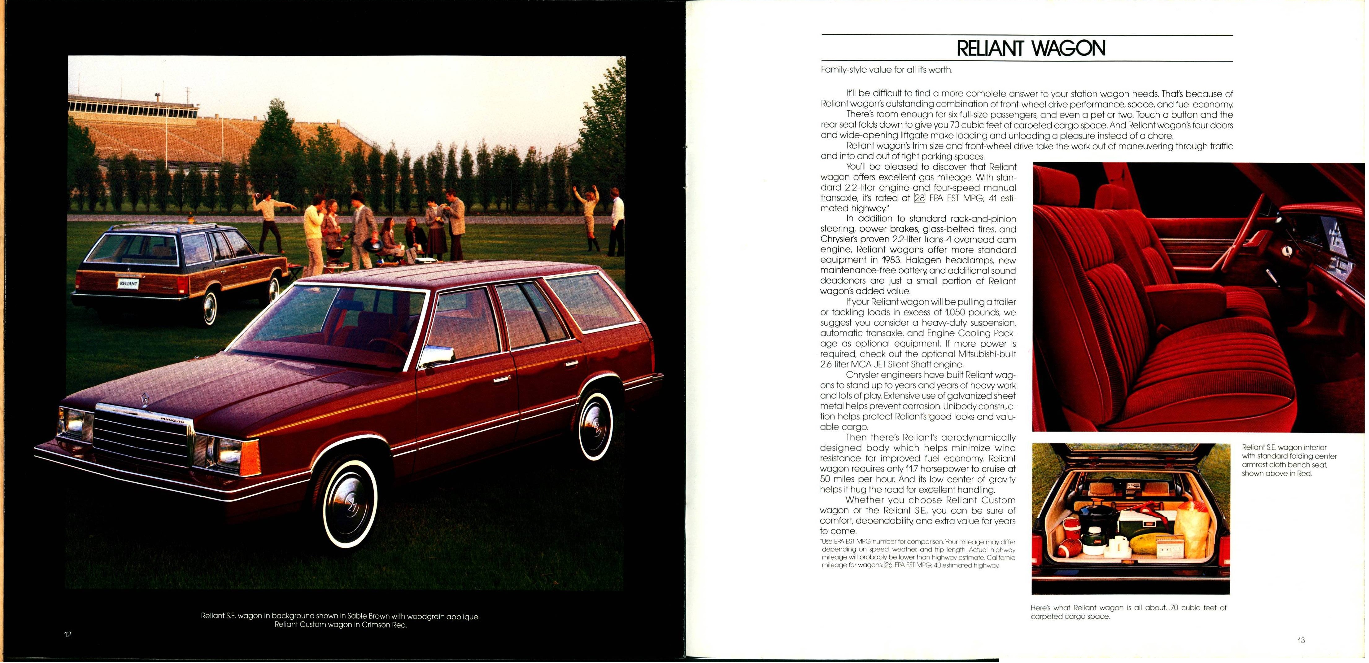 1983 Plymouth Reliant Brochure 12-13