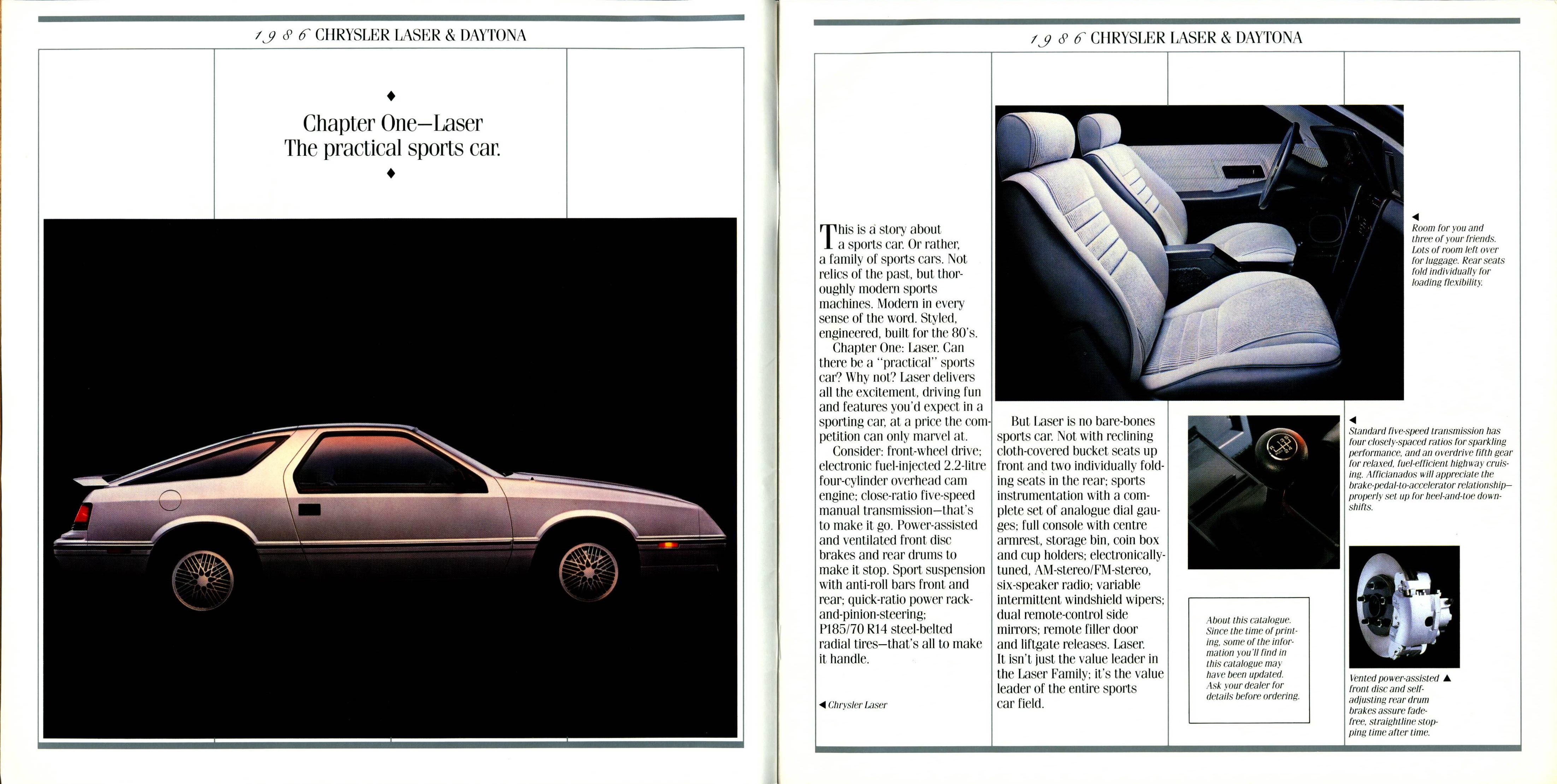 1986 Chrysler Laser-Daytona Brochure (Cdn) 02-03