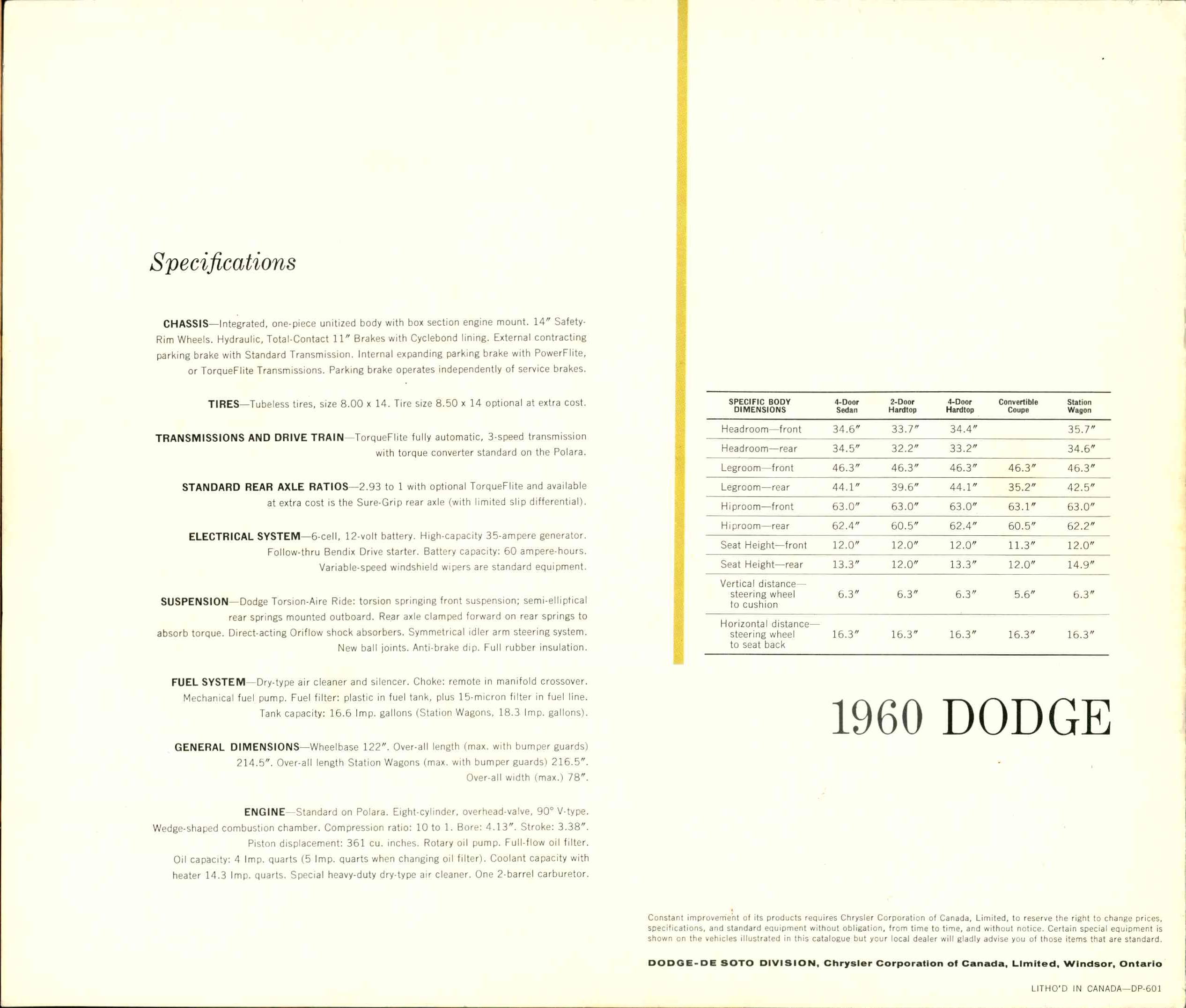 1960 Ddoge Polara Brochure Canada 12