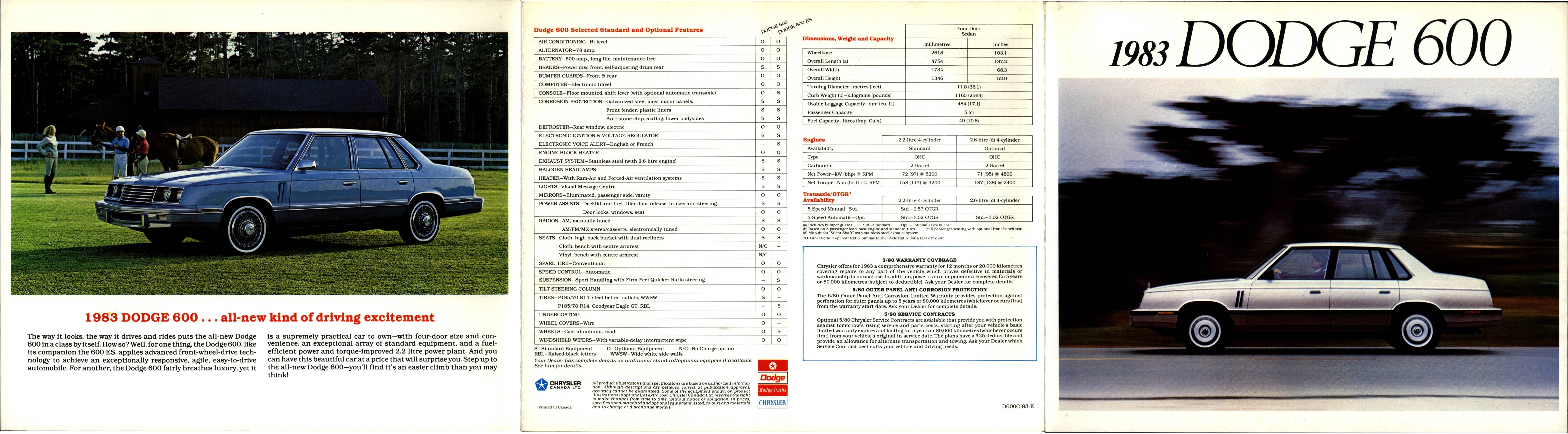 1983 Dodge 600 Brochure Canada 05-06-01