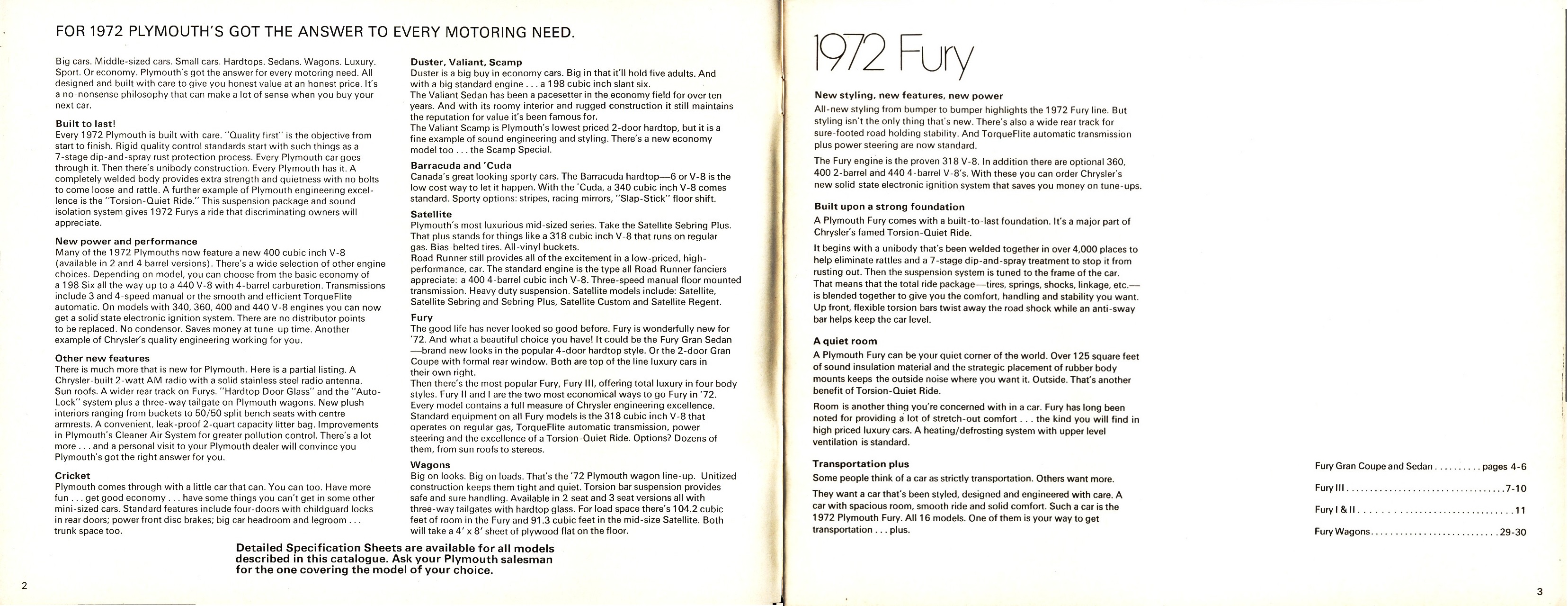 1972 Plymouth Full Line Brochure (Cdn) 02-03