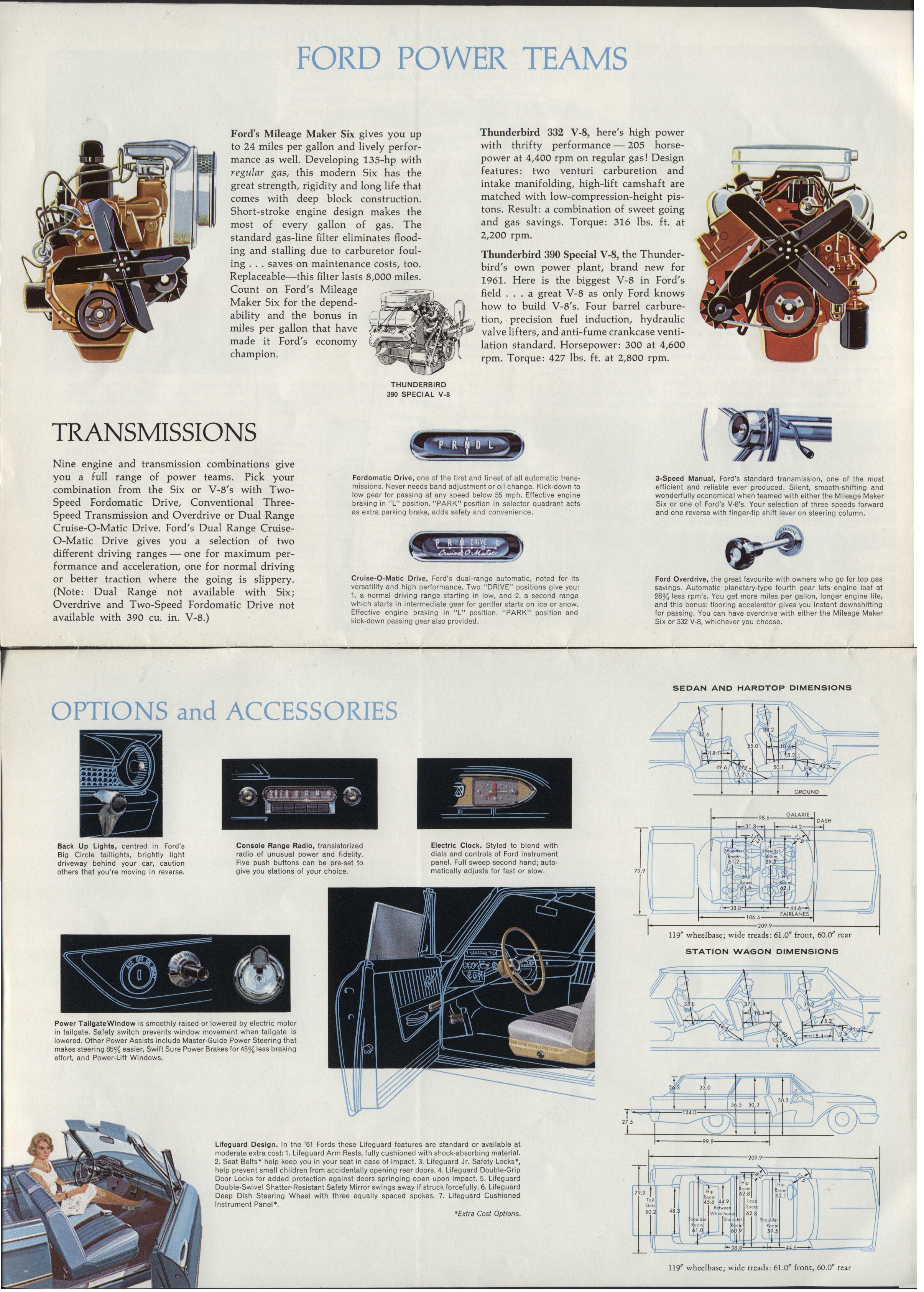 1961 Ford Full Size Brochure Canada 18-19