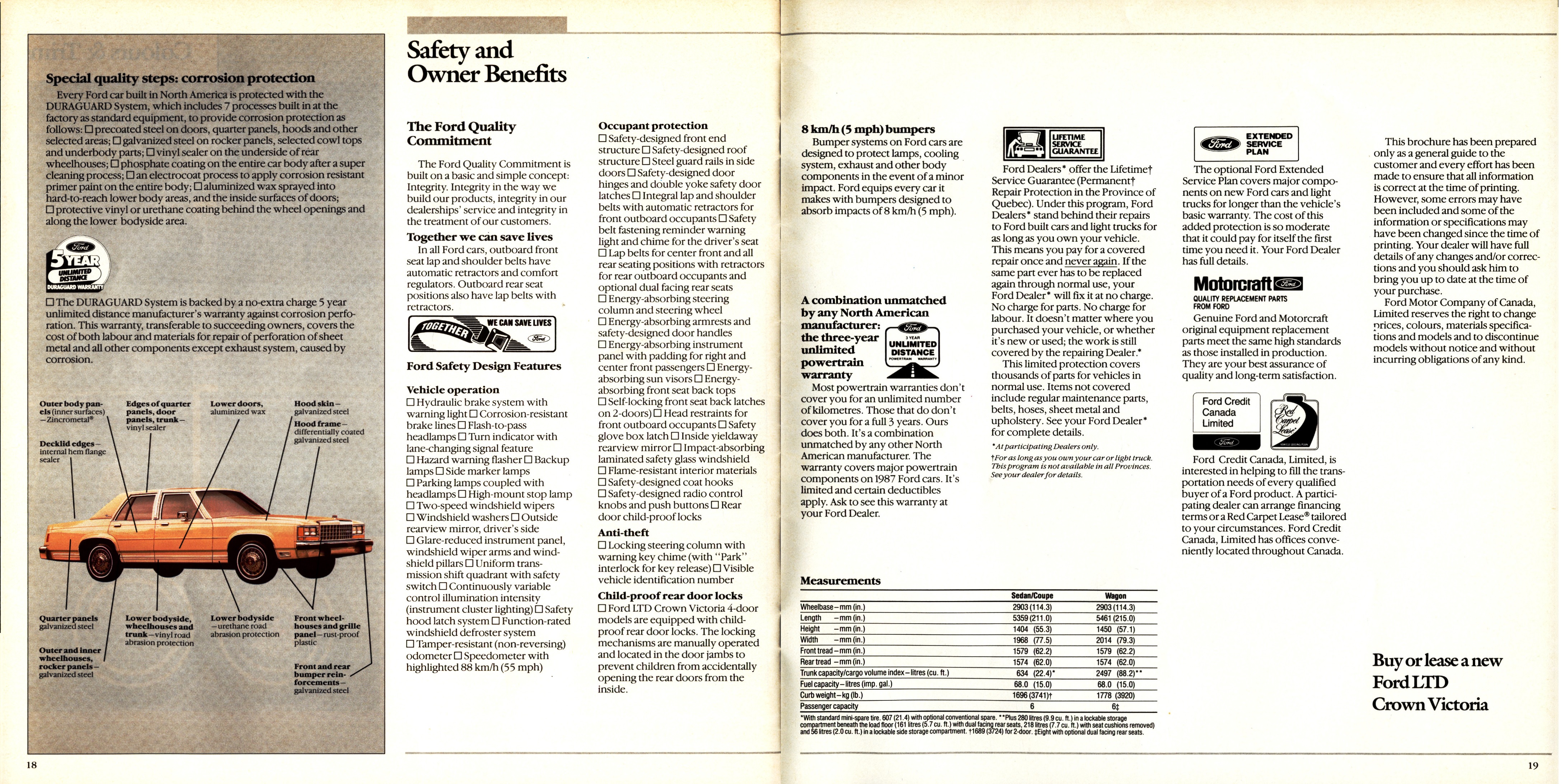 1987 Ford LTD Crown Victoria Brochure (Cdn) 18-19
