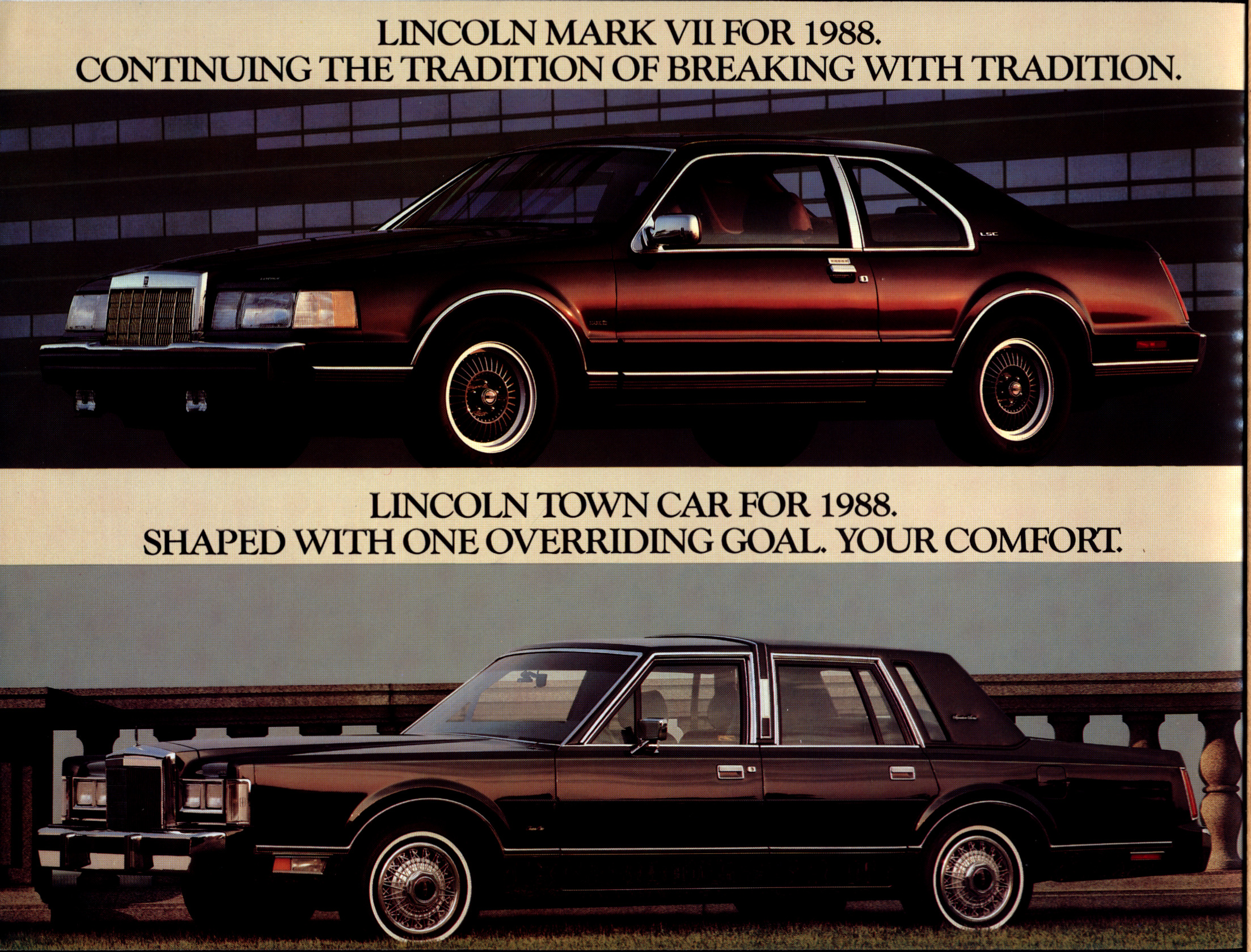 1988 Lincoln Mark VII & Town Car Folder Canada 02