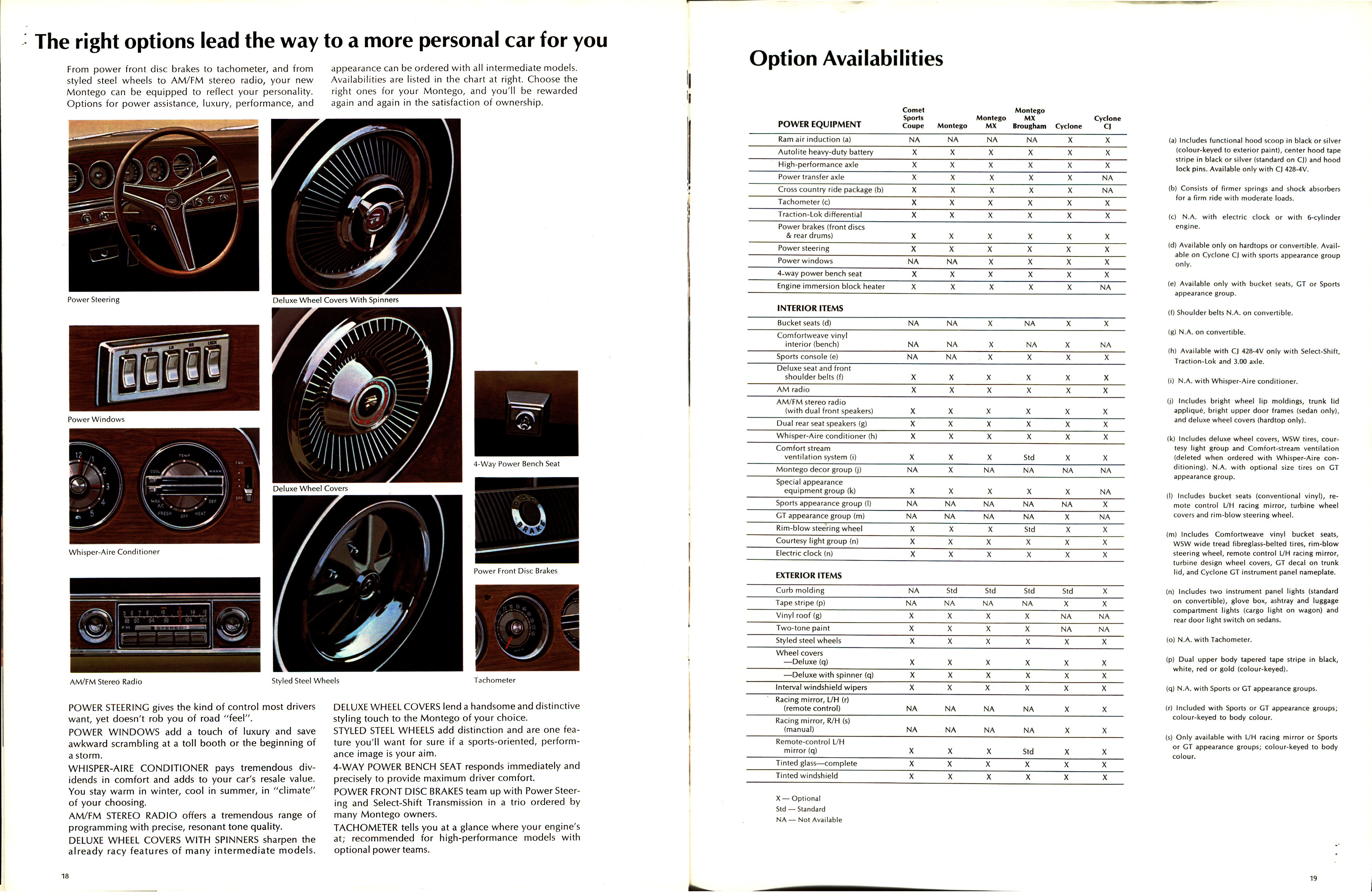 1969 Mercury Montego Brochure Canada 18-19