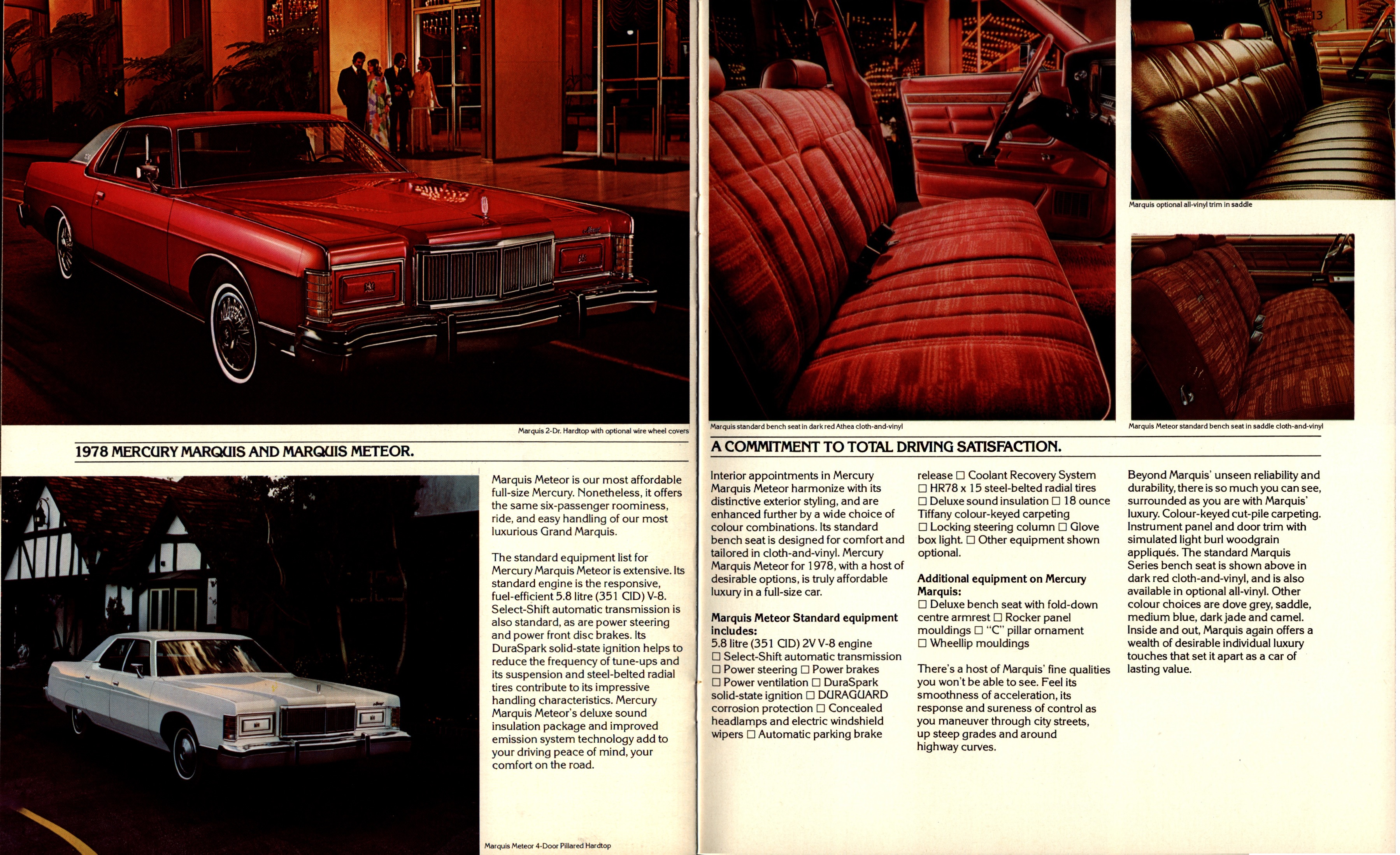 1978 Mercury Marquis Brochure (Cdn)  12-13