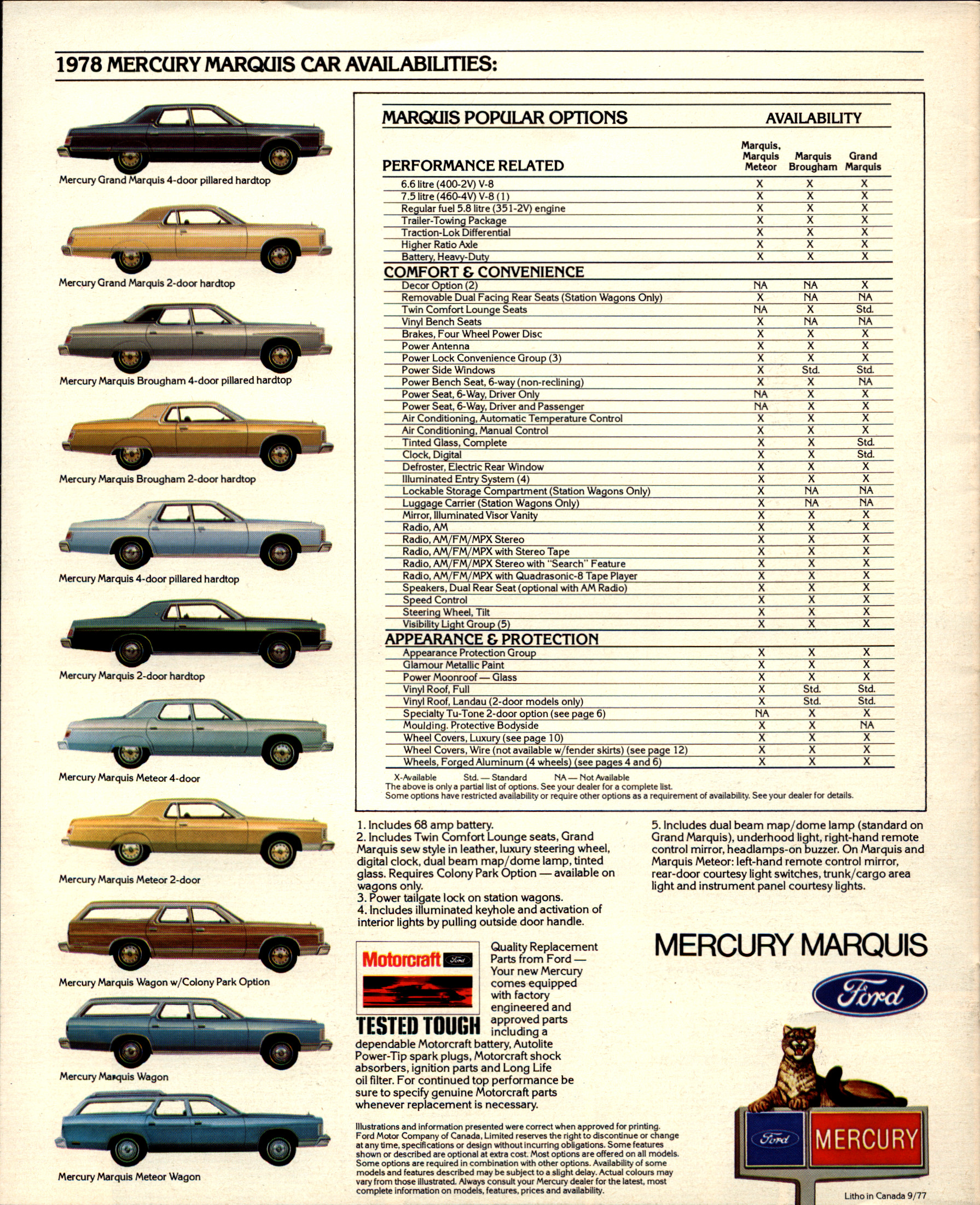 1978 Mercury Marquis Brochure (Cdn) 16