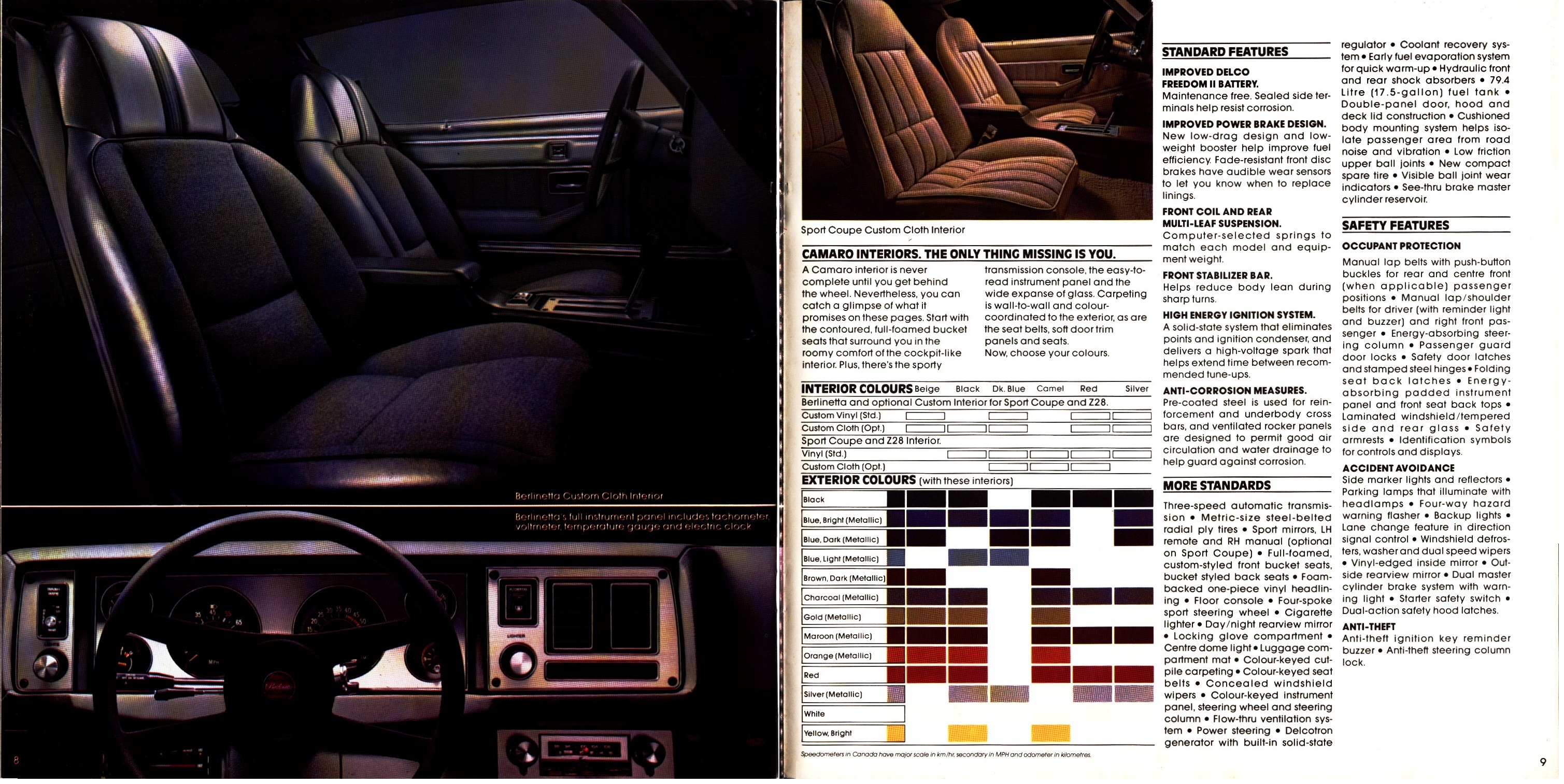 1981 Chevrolet Camaro Brochure Canada 08-09