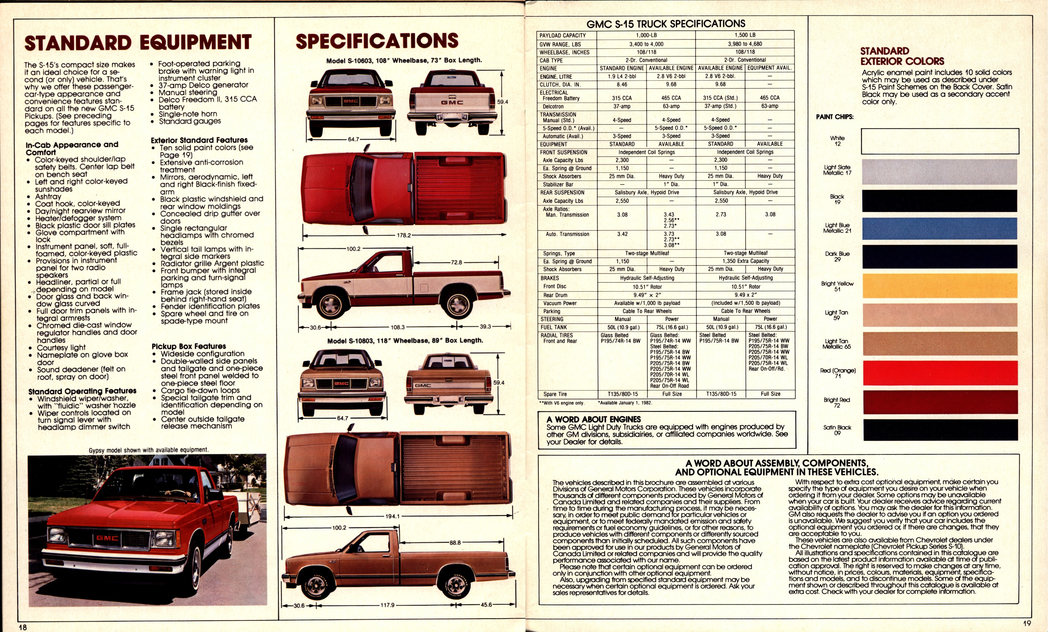 1982 GMC S-15 Brochure Canada 18-19