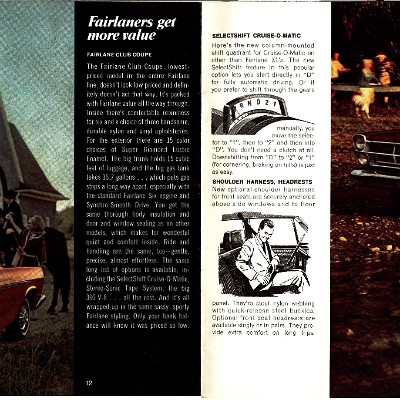 1967 Ford Fairlane Brochure Canada 12-13a