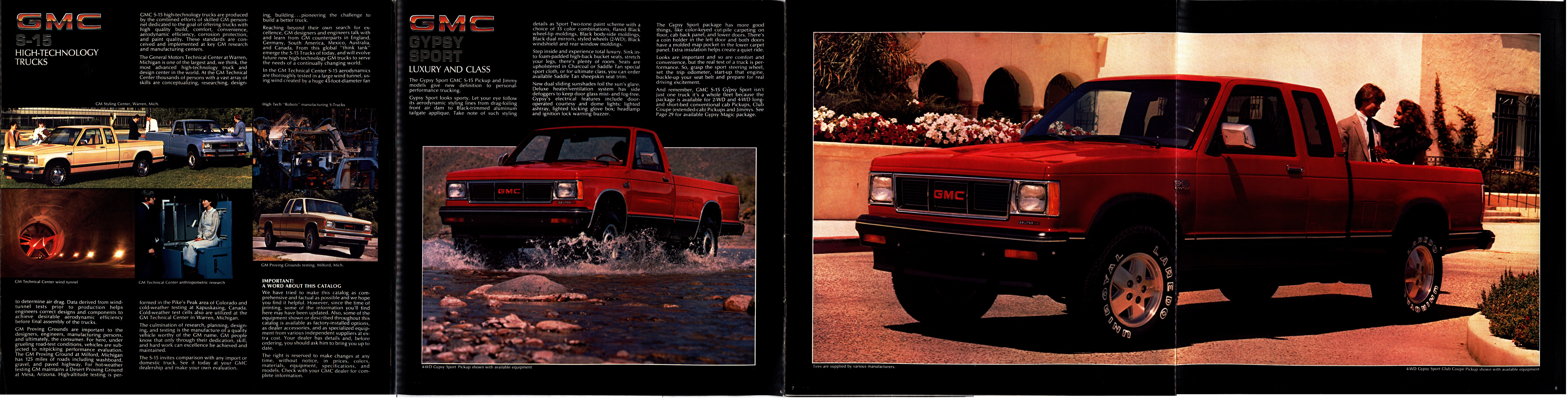 1984 GMC S-15 Pickups Brochure 05-06-07-08