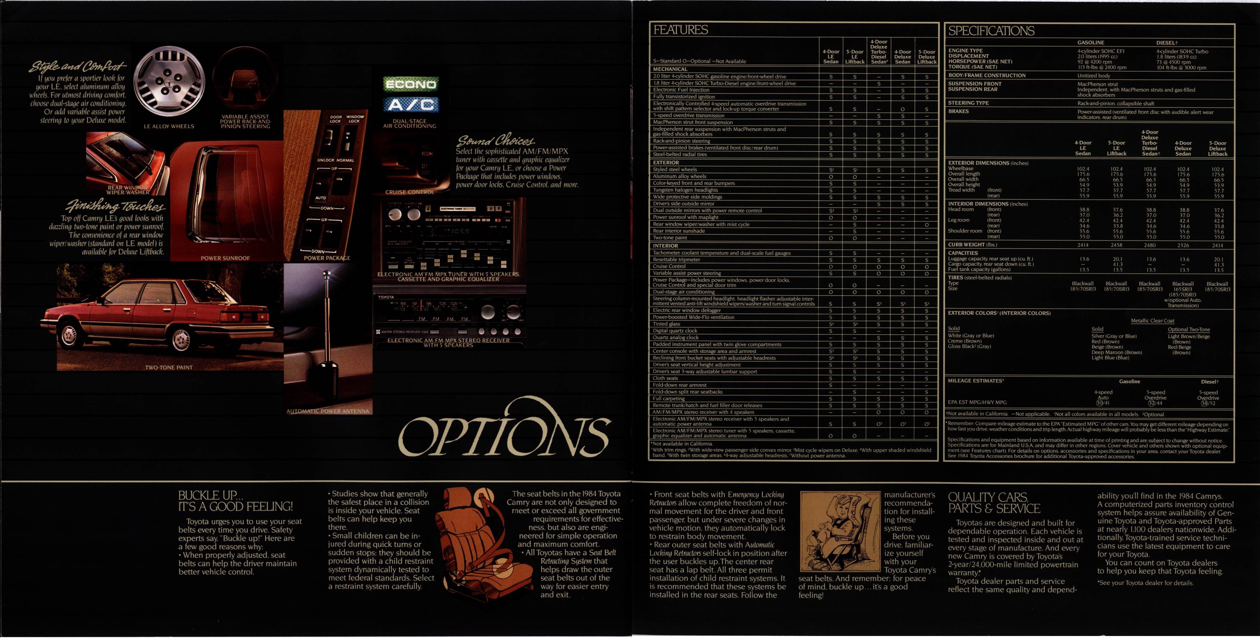 1984 Toyota Camry Brochure 10-11