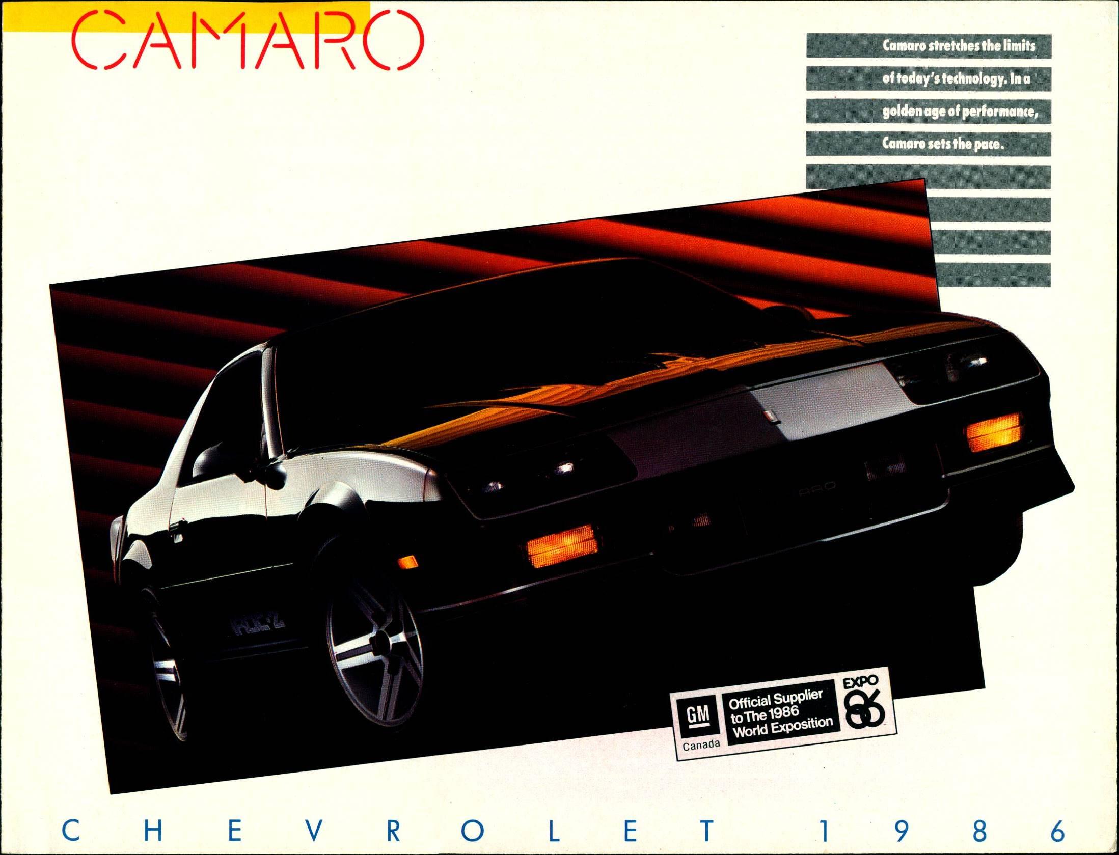 1986 Chevrolet Camaro Brochure Canada 01